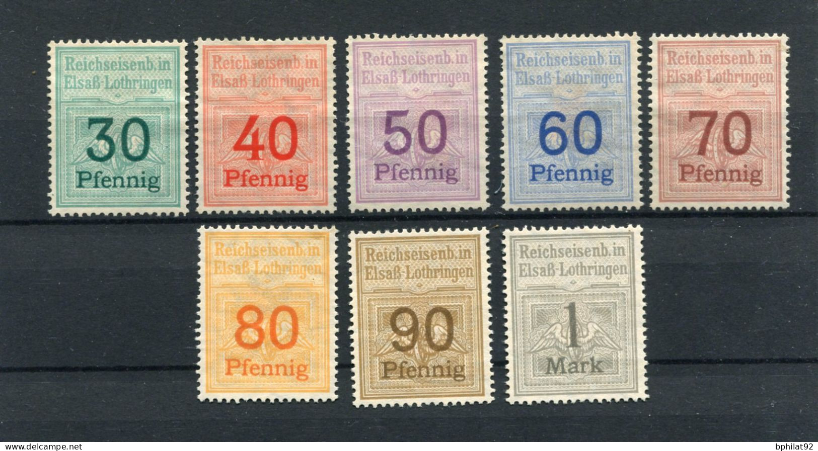 !!! FISCAUX D'ALSACE LORAINE, LETTRES DE VOITURE, 8 VALEURS NEUVES SANS GOMME - Unused Stamps