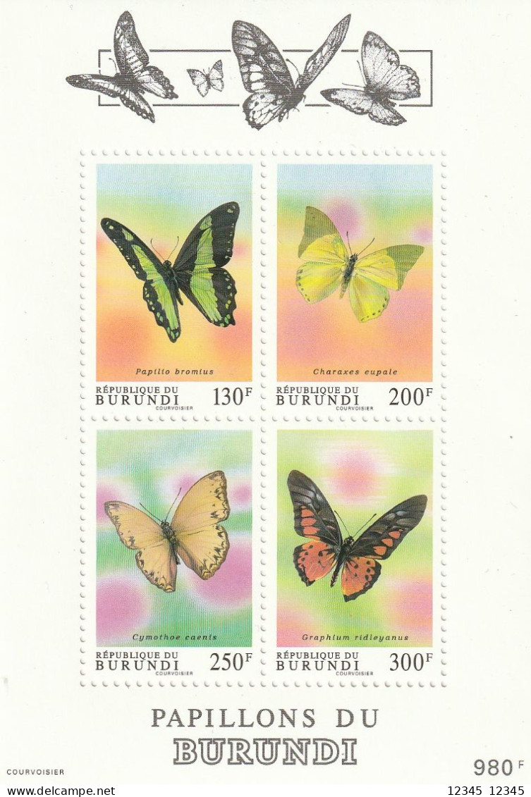 Burundi 1993, Postfris MNH, Butterflies - Nuevos