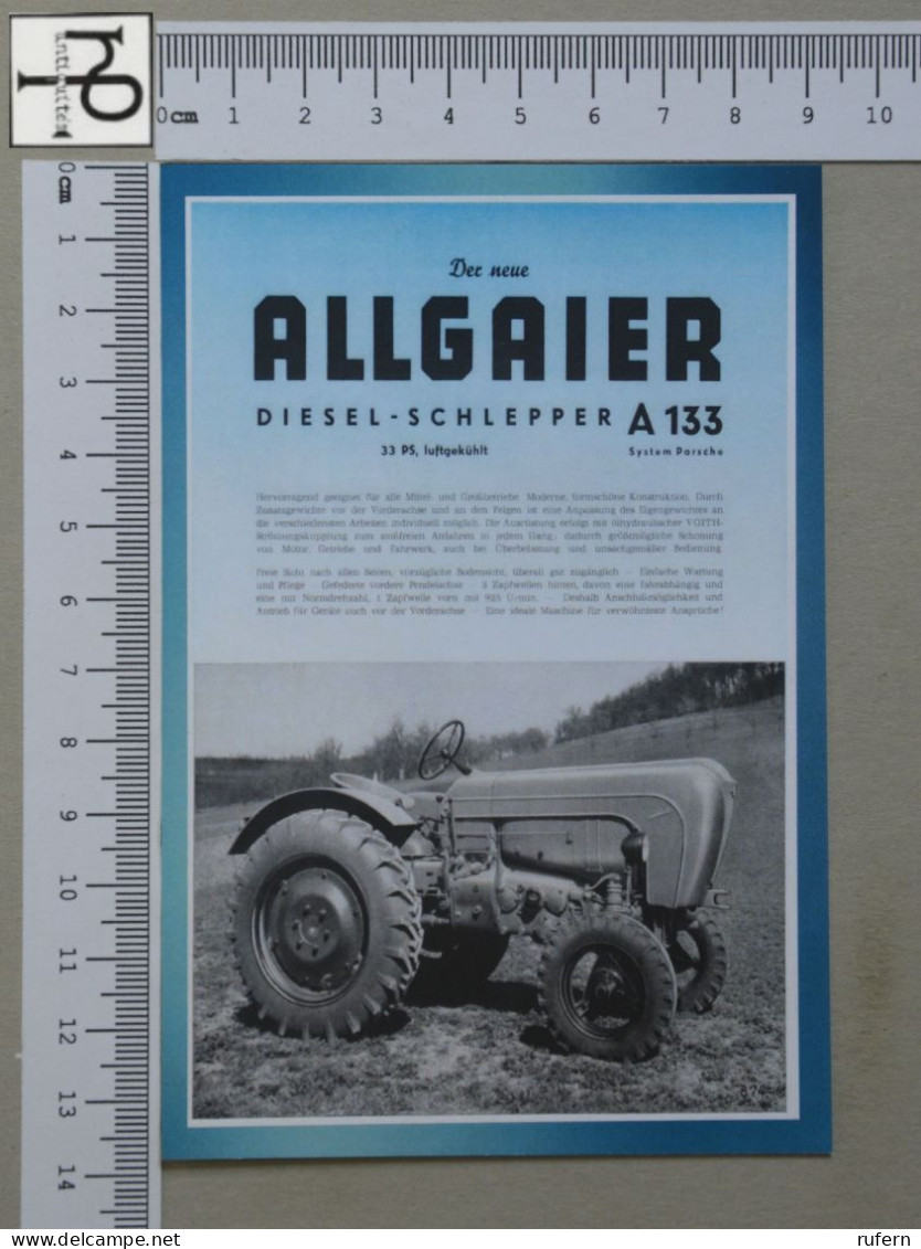 POSTCARD  - ALLGAIER - TRACTOR - 2 SCANS  - (Nº56622) - Tracteurs