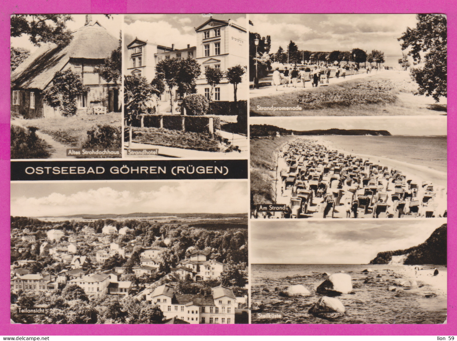 292887 / Germany DDR Ostseebad Göhren (Rügen) Strandhotel Teilansicht Beach PC USED 1969 - 10 Pf. Walter Ulbricht  - Goehren