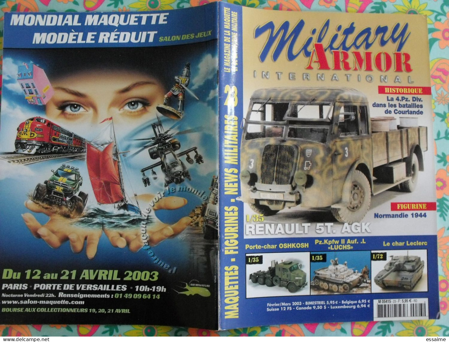 3 N° De Military Armor International Magazine N° 14,23,34 De 2002-2003. Maquette Figurine Militaire - Armas