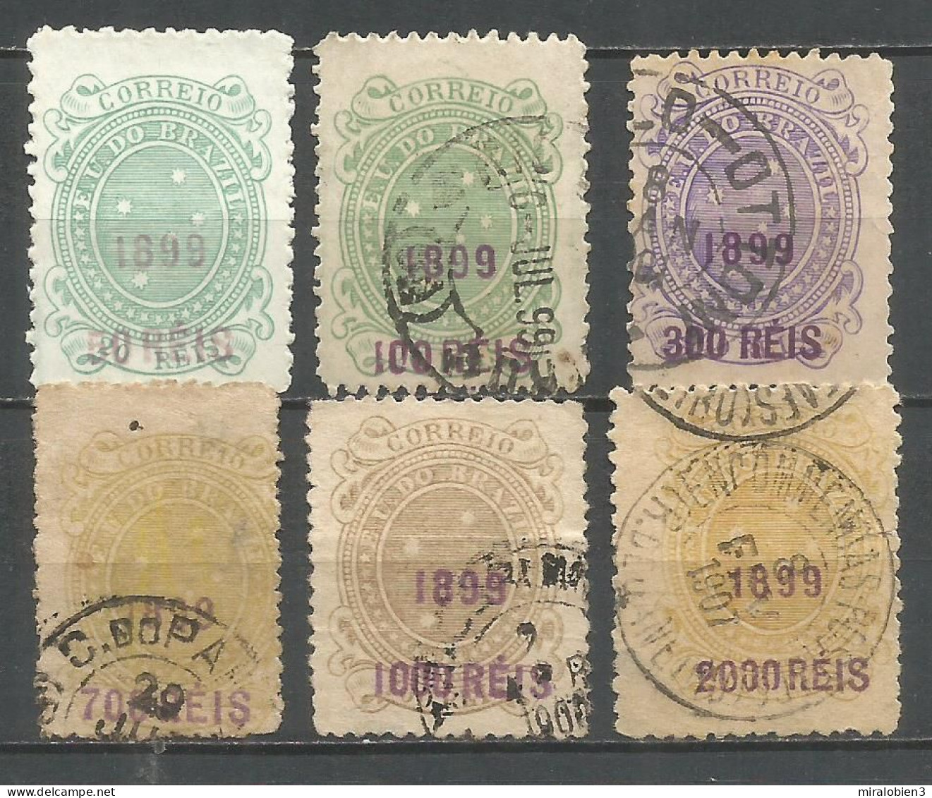 BRASIL REPUBLICA 1899 CONJUNTO DE SELLOS USADOS - Oblitérés