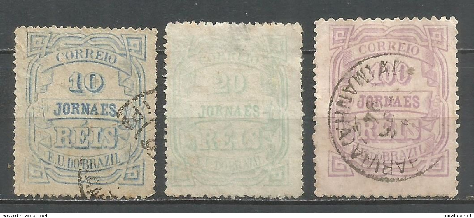 BRASIL 1890 PERIODICOS YVERT NUM. 19/21 SERIE COMPLETA USADA - Used Stamps