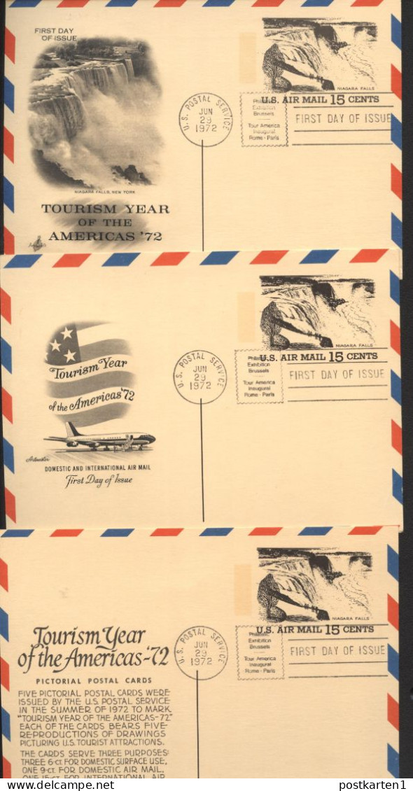 UXC13 6 Air Mail Postal Cards FDC BELGICA Brussels 1972 - 1961-80