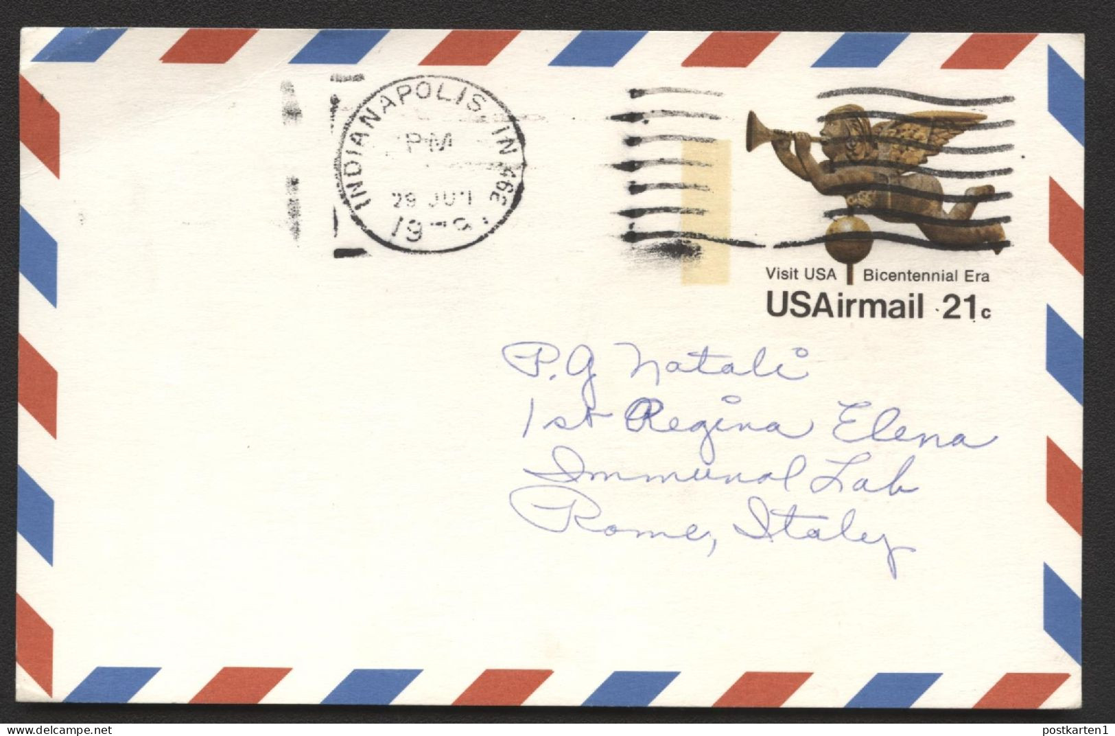 UXC16 Air Mail Postal Card Nonphilatelic Indianapolis IN To ITALY 1979 Cat.$38.00 - 1961-80