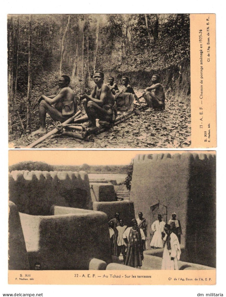 3 CPA : A.E.F. CHEMIN DE PORTAGE AMÉNAGÉ 1925-26 - TCHAD - CARTE - AFRIQUE ÉQUATORIALE FRANCAISE - COLONIES FRANCAISES - Missions