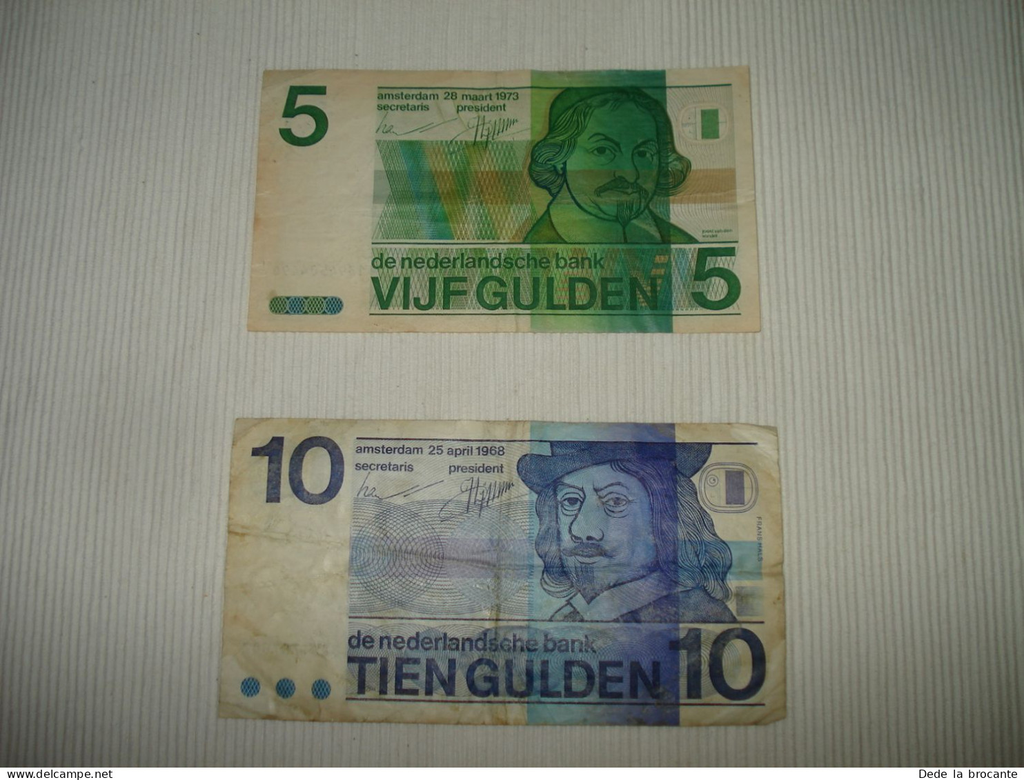 F5 - 489 /  2 Billets Pays-Bas - Gulden - 1 X 5 + 1 X 10 - Te Identificeren