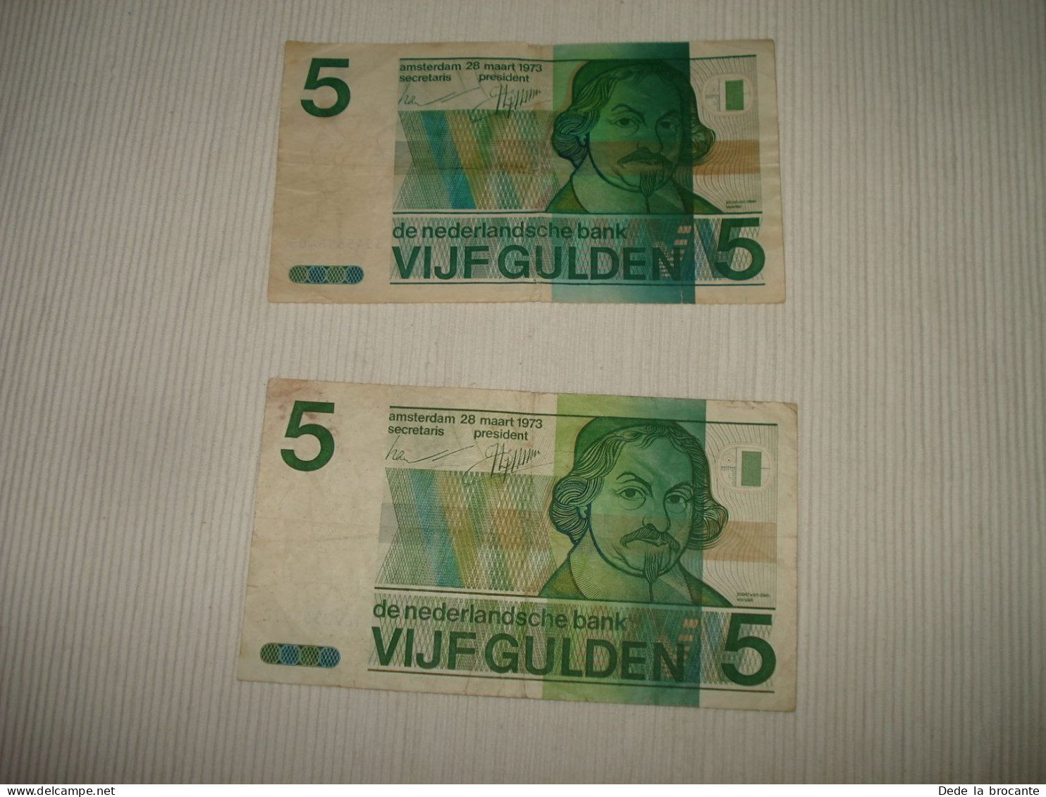 F5 - 490 /  2 Billets Pays-Bas - Gulden - 2 X 5 - To Identify