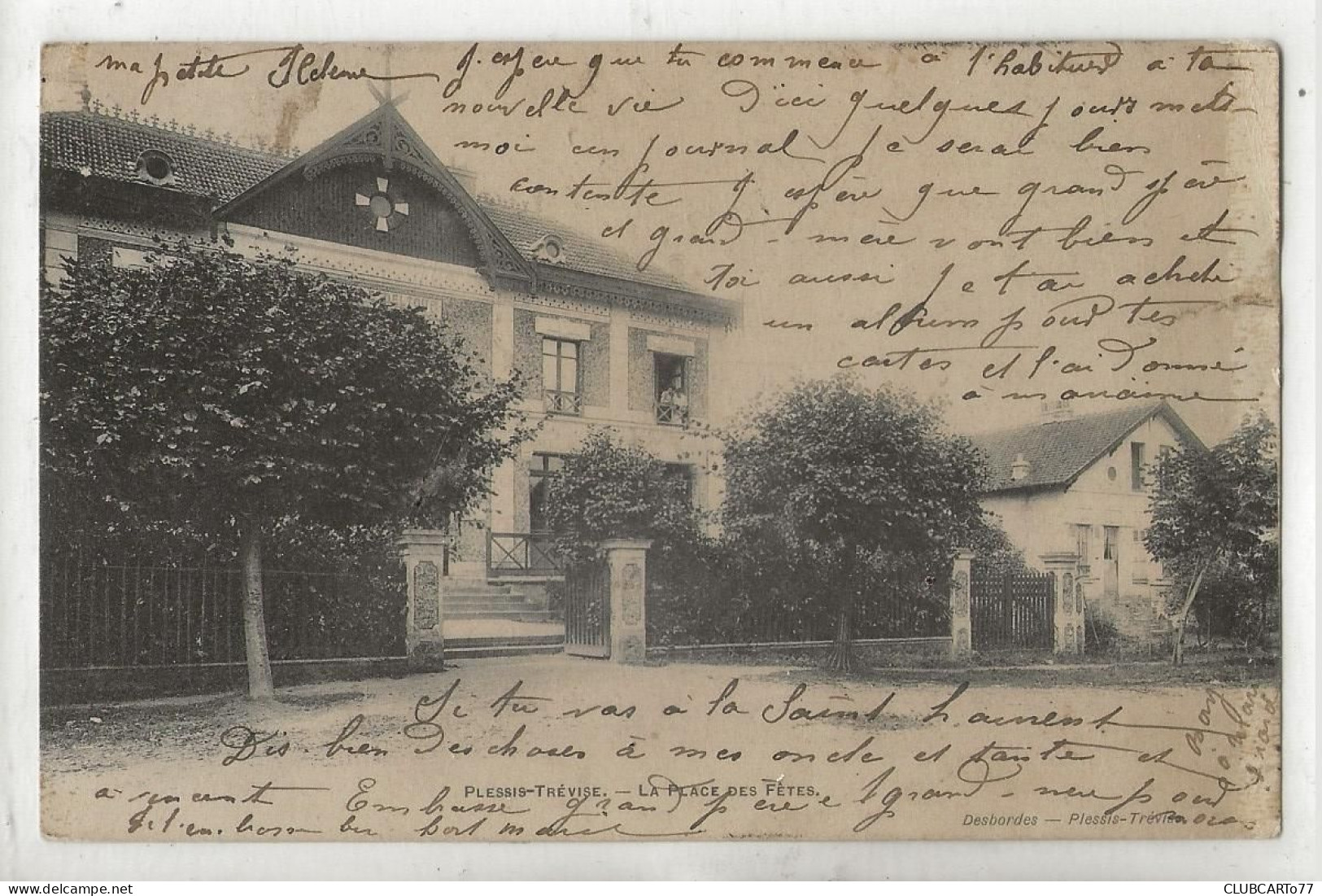 Le Plessis-Trévise (94) : La Villa Bourgeoise De La Place Des Fêtes En 1904 (animé) ETAT PF - Le Plessis Trevise