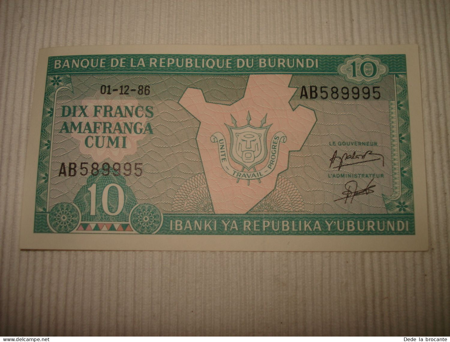 F5 - 492 / 4 Billets Burundi - Francs - 2 X 10 + 1 X 20 + 1 X 50 - NEW ! NEUF ! - Burundi