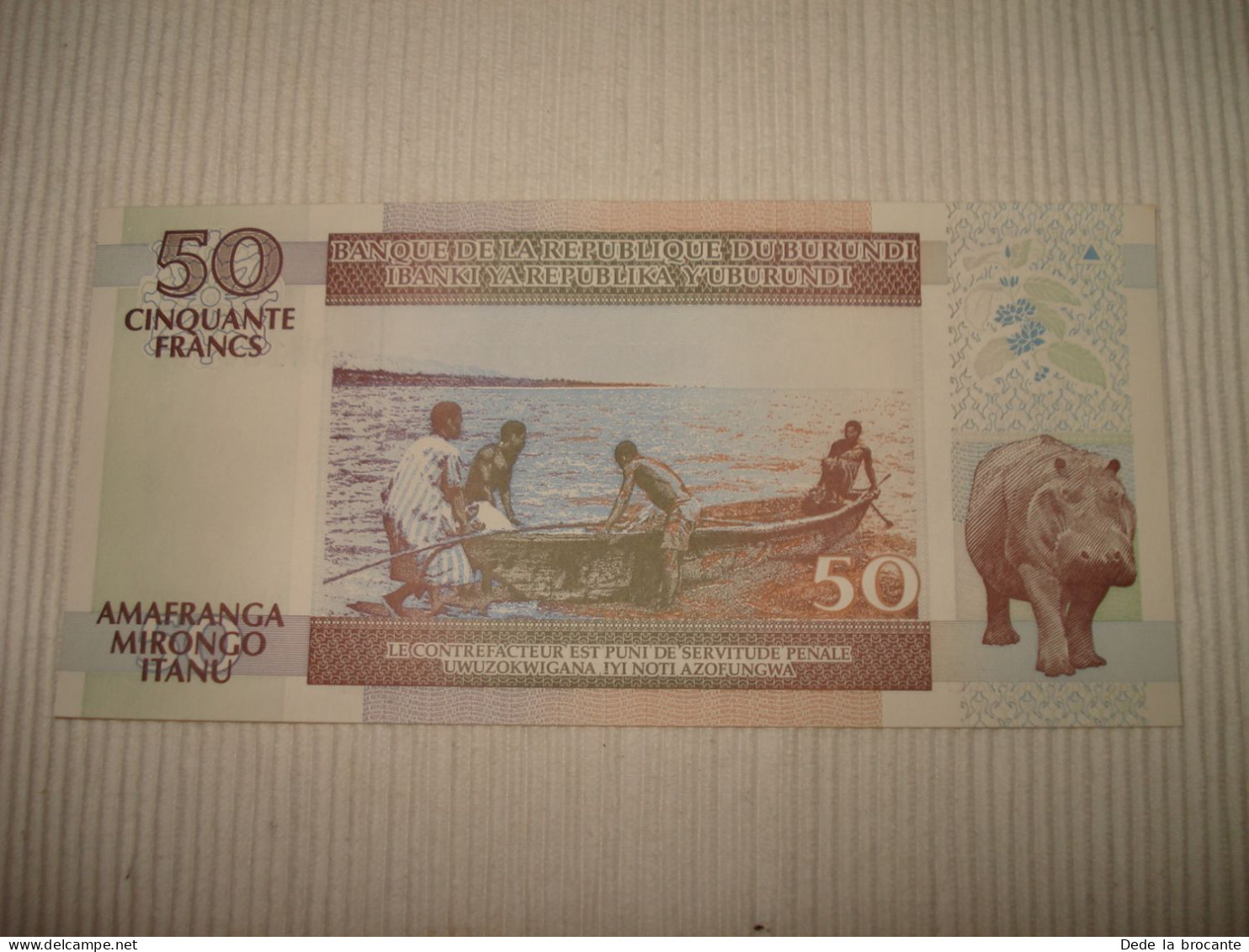 F5 - 492 / 4 billets Burundi - Francs - 2 X 10 + 1 X 20 + 1 X 50 - NEW ! NEUF !
