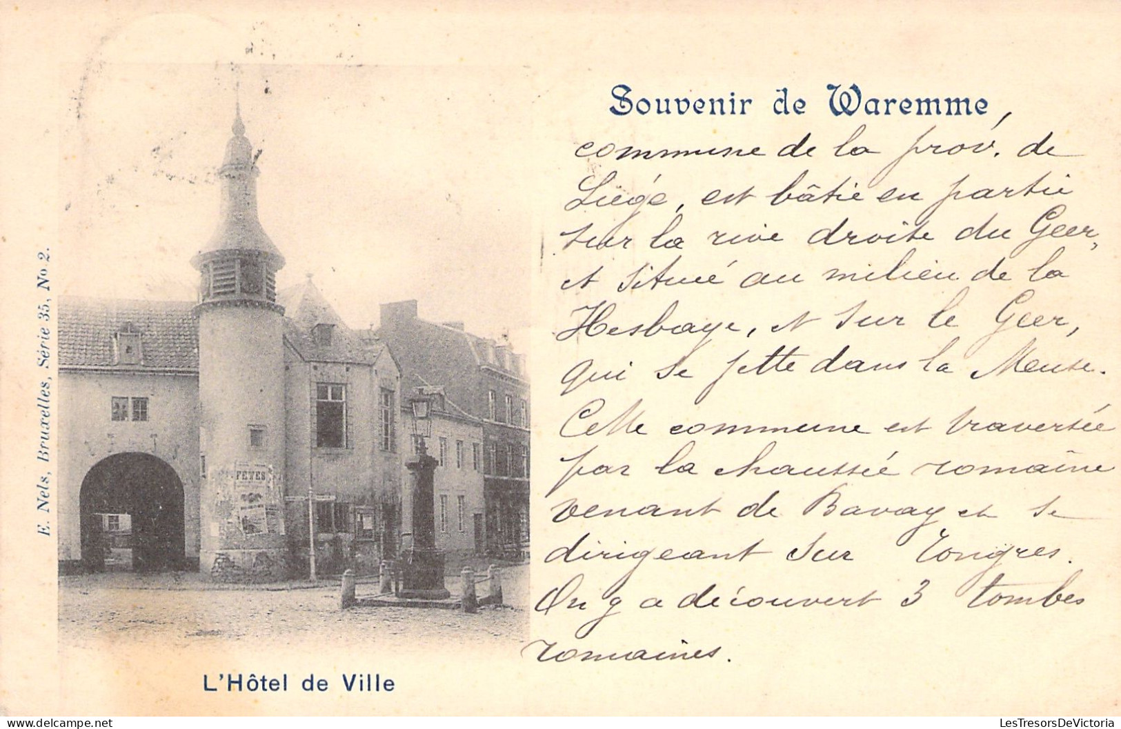 BELGIQUE - Souvenir De Waremme - L'hotel De Ville - Nels - Carte Postale Ancienne - Waremme
