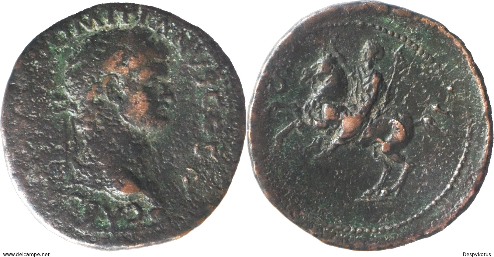 ROME - As - DOMITI(EN - Domitien Sur Un Cheval Se Cabrant - RIC.792b - 14-076 - The Flavians (69 AD Tot 96 AD)