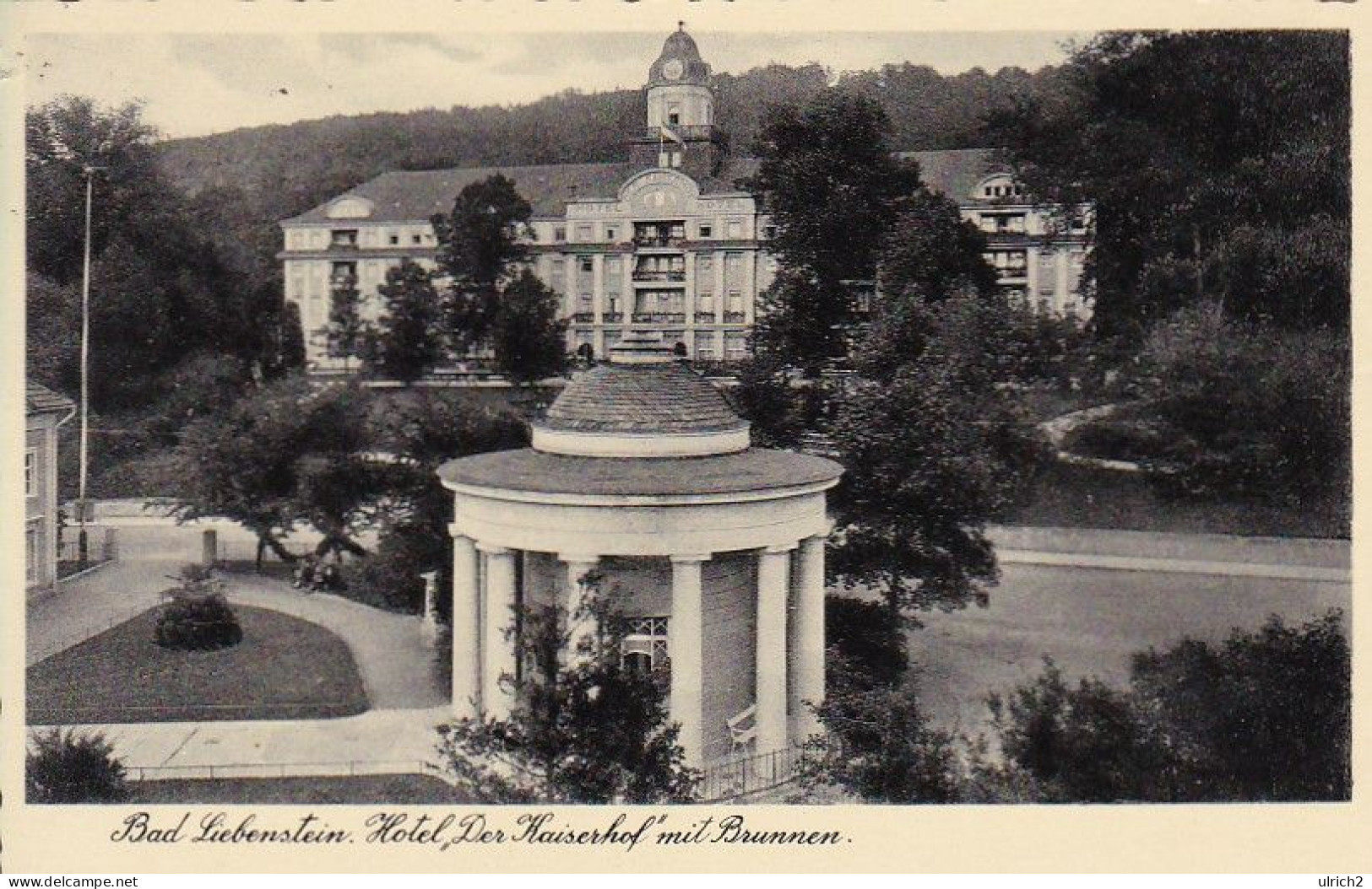 AK Bad Liebenstein - Hotel "Der Kaiserhof" Mit Brunnen - Werbestempel Liebenstein 1936 (65364) - Bad Liebenstein