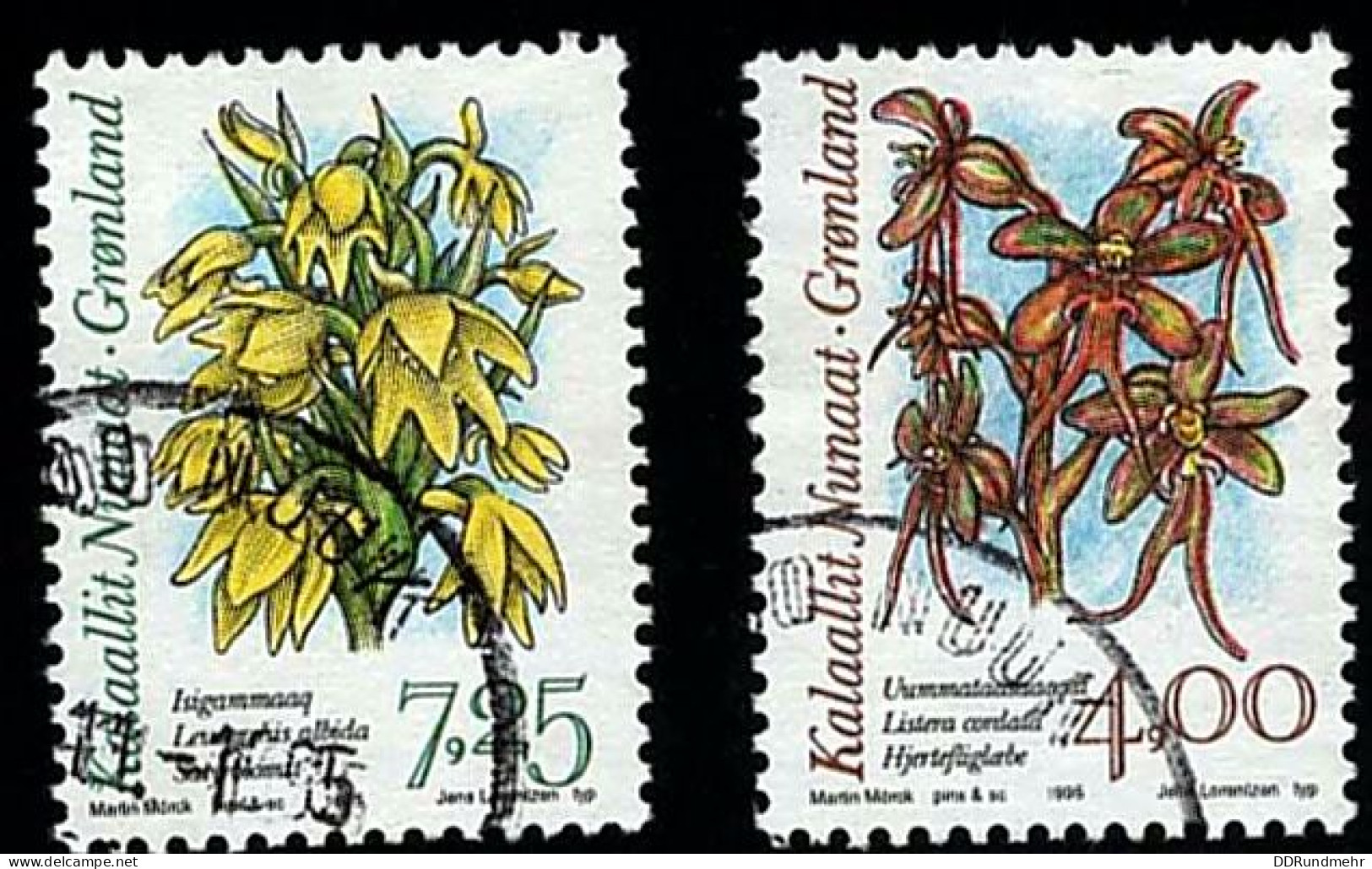 1995 Arctic Orchids Michel GL 256 - 257 Stamp Number GL 279 - 280 Yvert Et Tellier GL 244 - 245 Used - Used Stamps