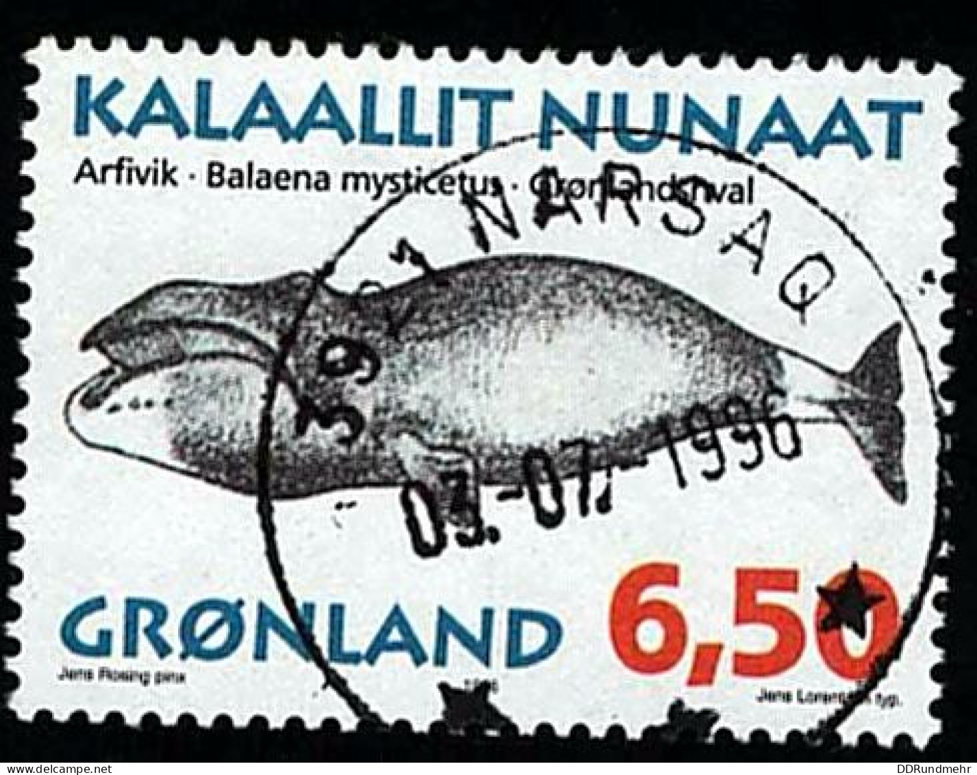 1996 Bowhead Whale  Michel GL 291 Stamp Number GL 307 Yvert Et Tellier GL 270 Stanley Gibbons GL 300 Used - Gebruikt