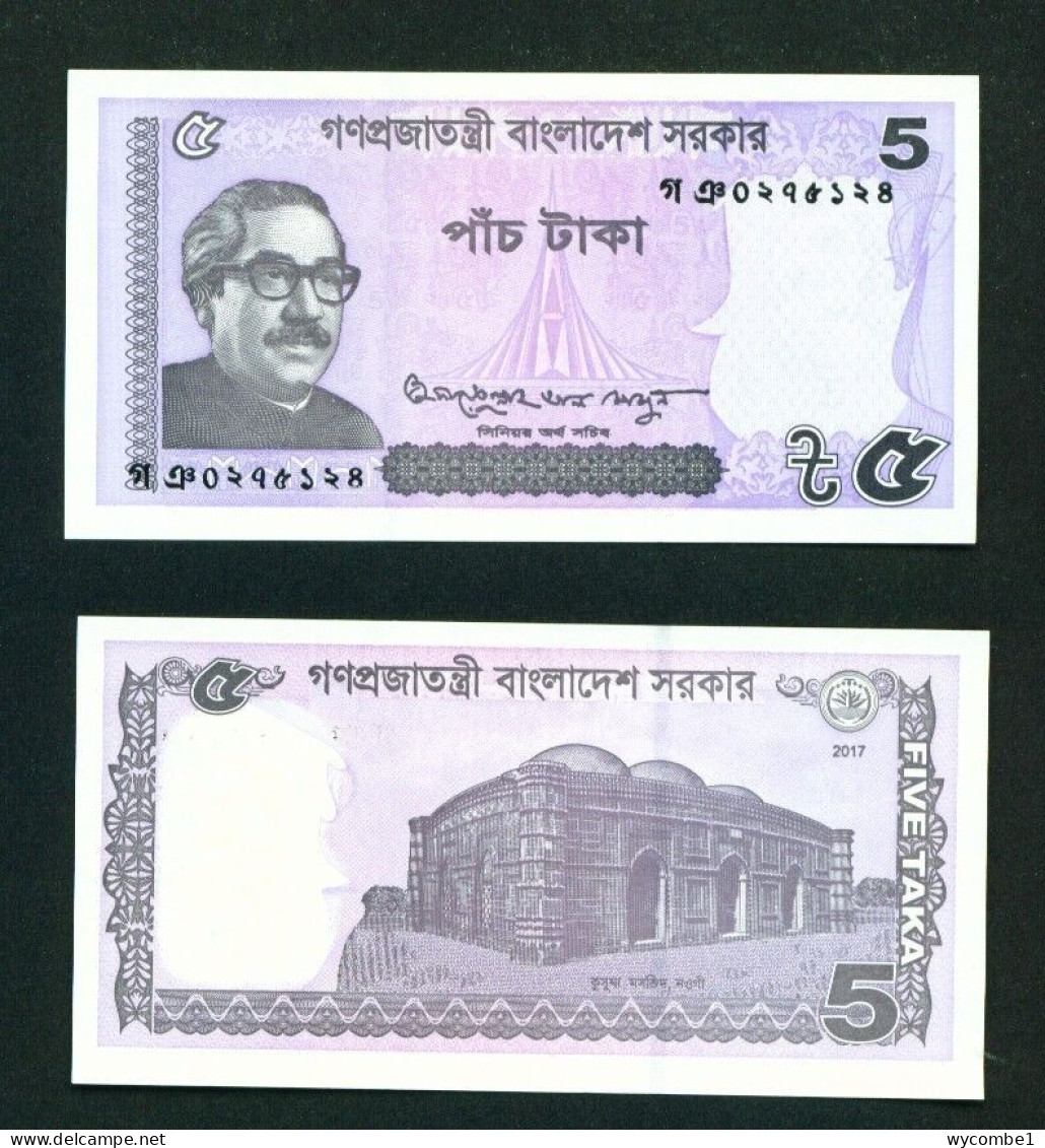 BANGLADESH -  2017 5 Taka UNC Banknote - Bangladesh