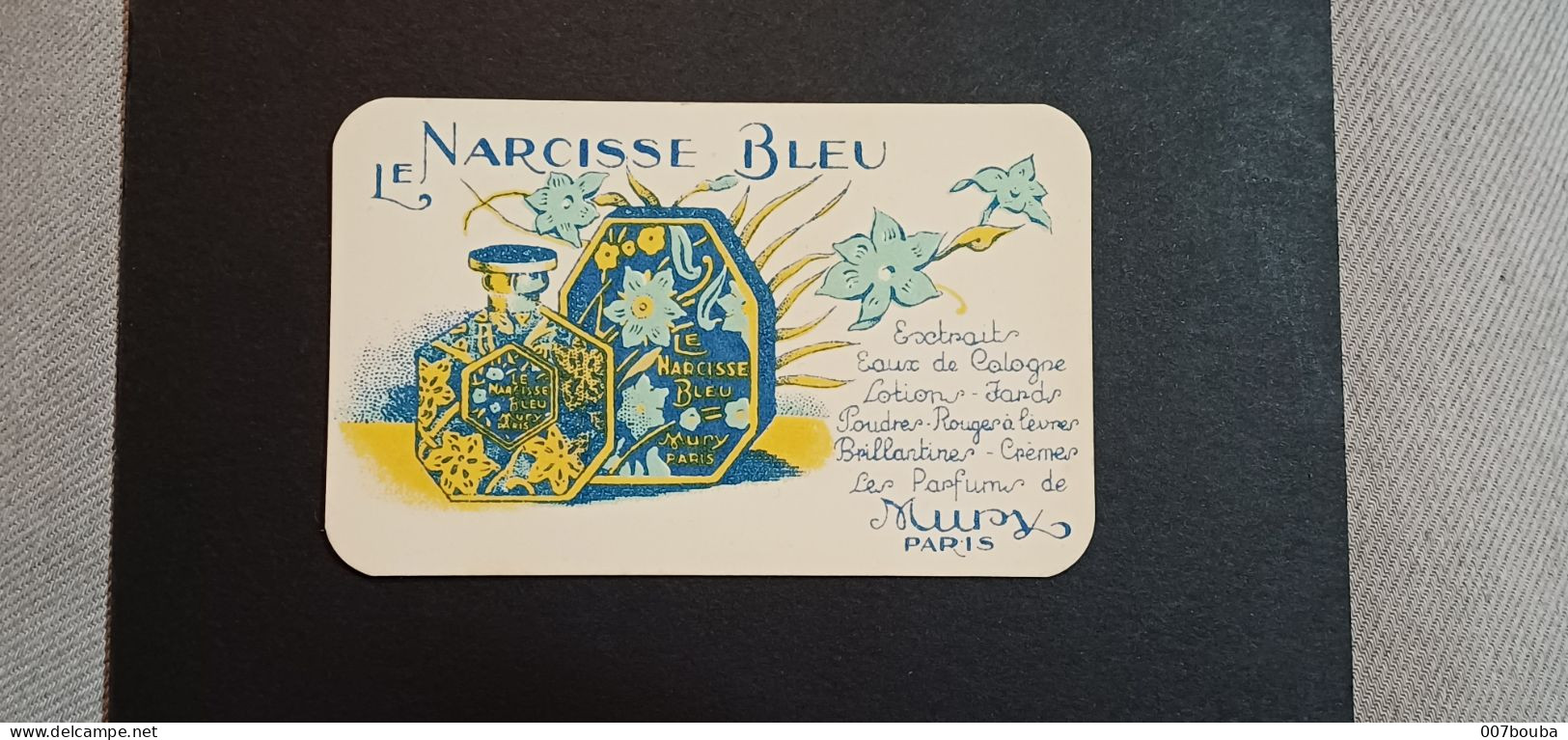 CARTE PARFUMÉE LE NARCISSE BLEU / DOS :  ROBERT TOISOUL, COUFFEUR CHAUSSEE DE DINANT 410 À NAMUR - Anciennes (jusque 1960)