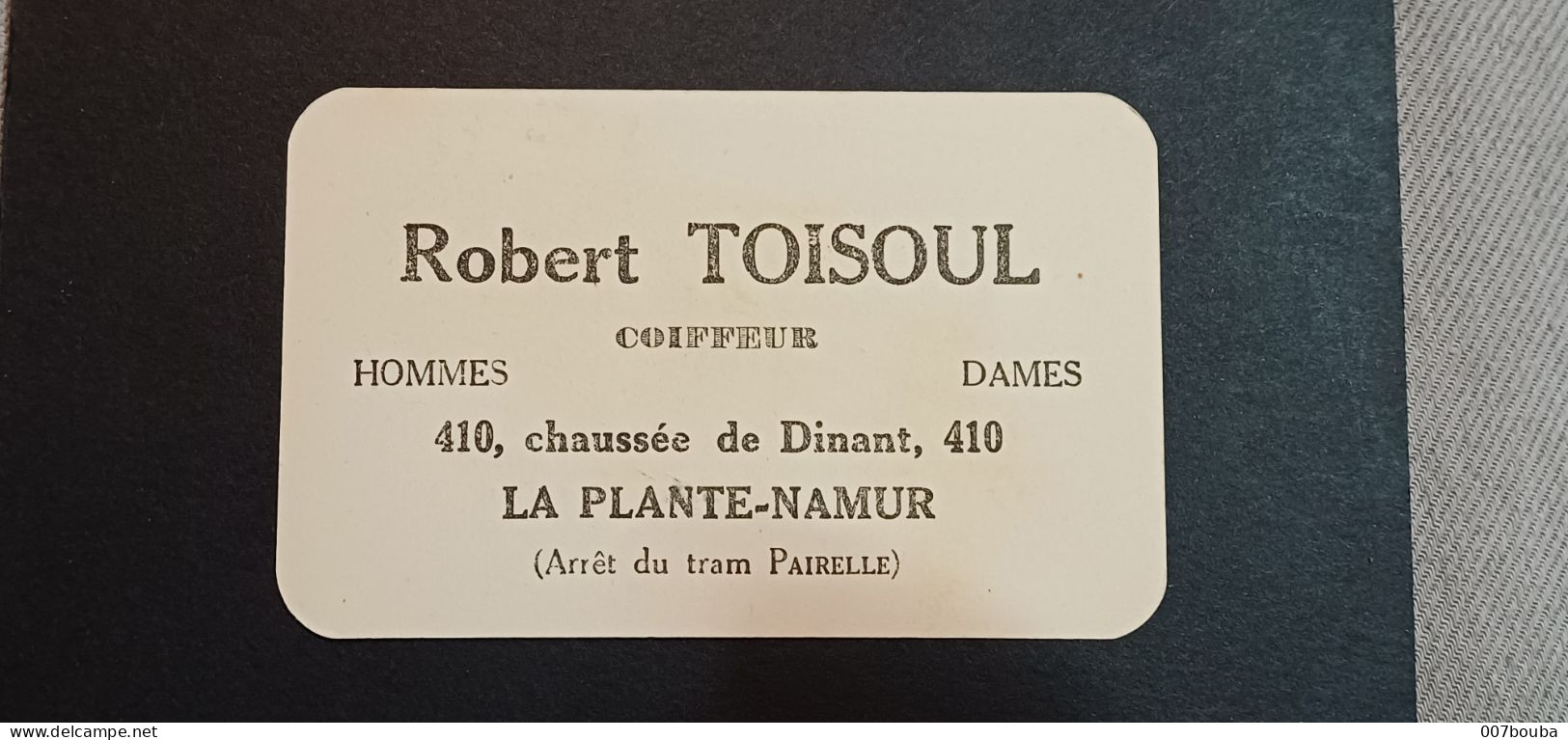 CARTE PARFUMÉE LE NARCISSE BLEU / DOS :  ROBERT TOISOUL, COUFFEUR CHAUSSEE DE DINANT 410 À NAMUR - Anciennes (jusque 1960)