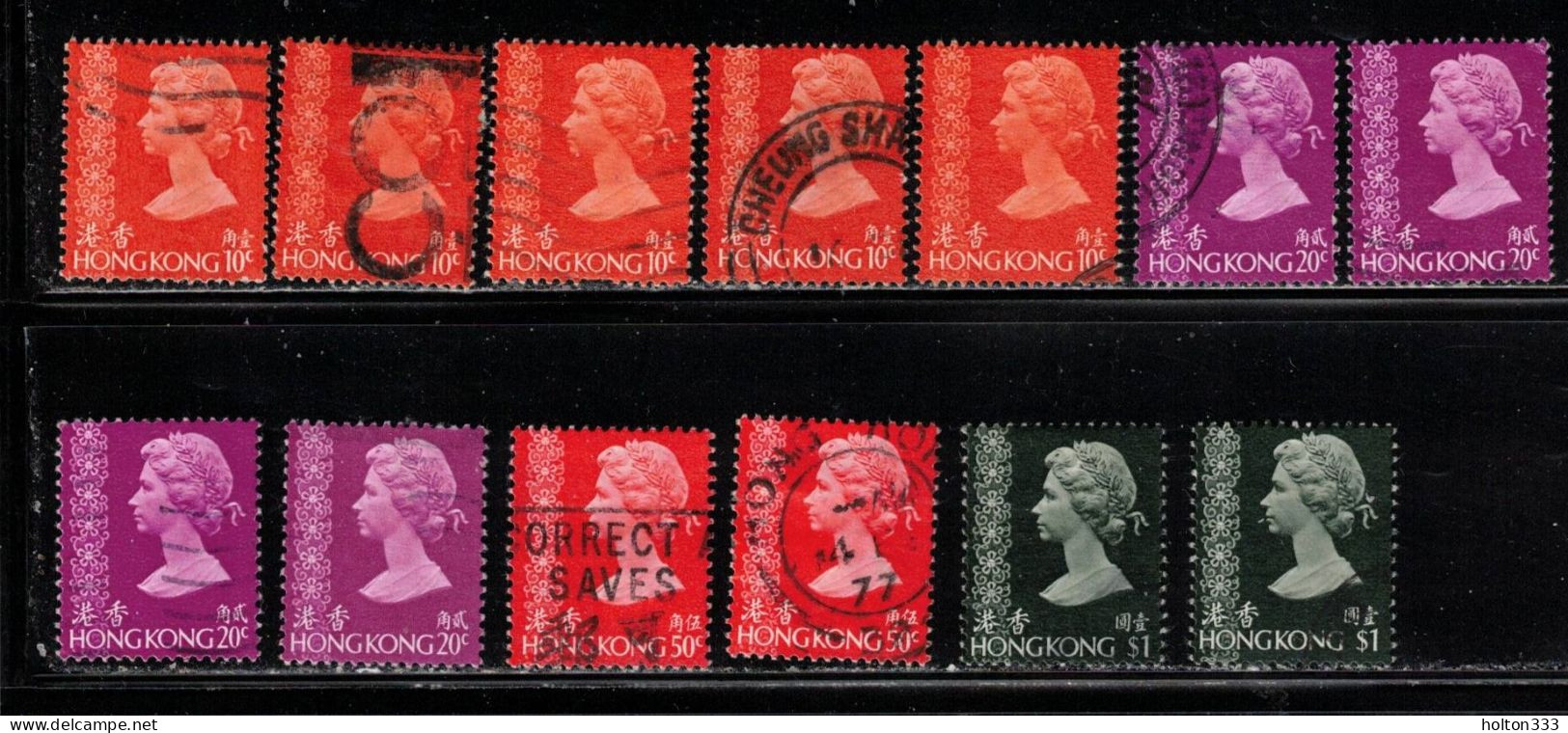 HONG KONG  Scott # 275//83 Used - QEII Short Set Duplicates - Gebraucht