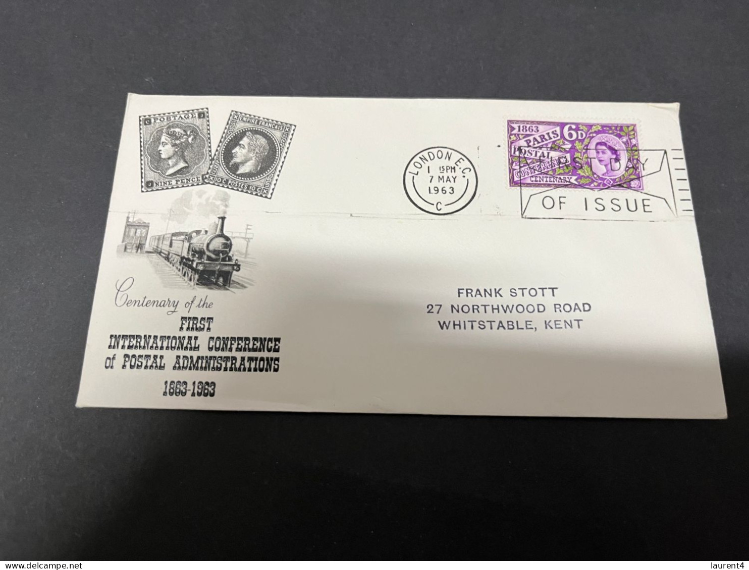 21-9-2023 (1 U 43) UK FDC Cover (1 Cover) 1963 - First International Postal Administration Conference - ....-1951 Pre-Elizabeth II