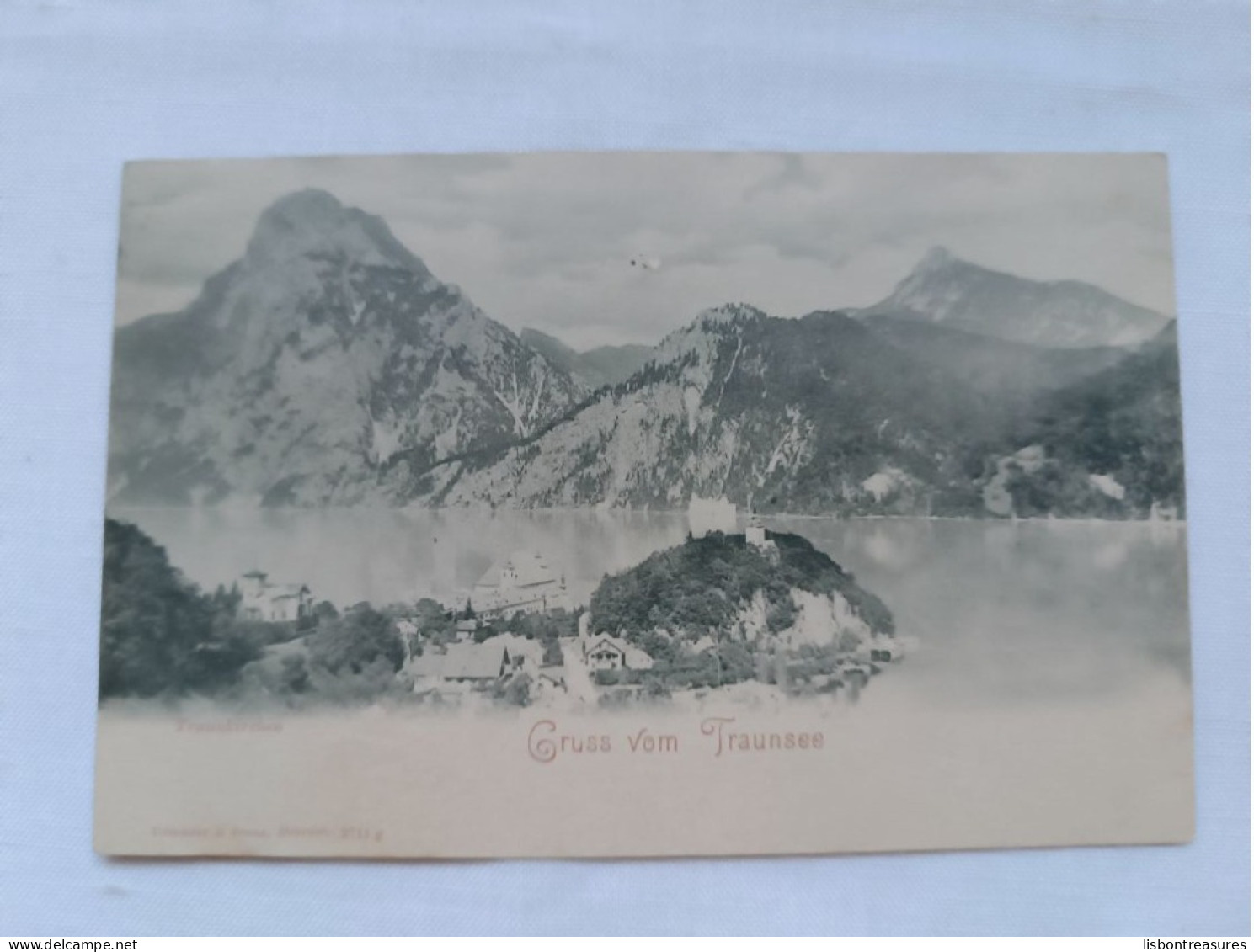 ANTIQUE POSTCARD AUSTRIA TRAUNKIRCHEN - GRUSS VOM TRAUNSEE CIRCULATED 1902 - Gmunden