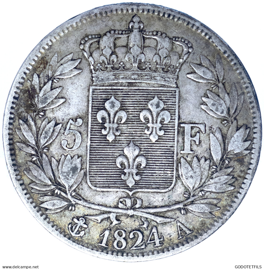 Louis XVIII-5 Francs- 1824-Paris - 5 Francs