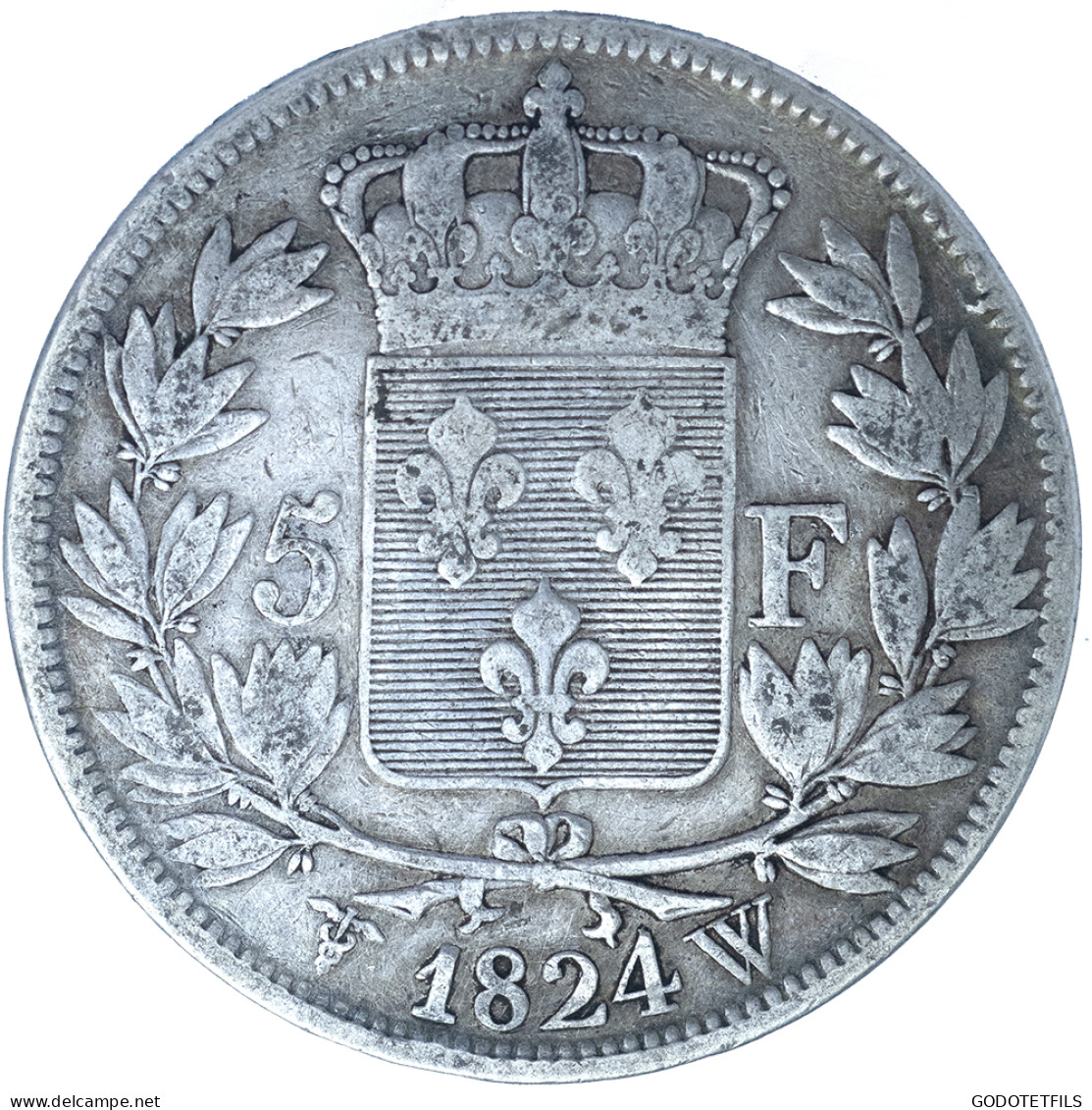 Restauration - Louis XVIII-5 Francs- 1824-Lille - 5 Francs