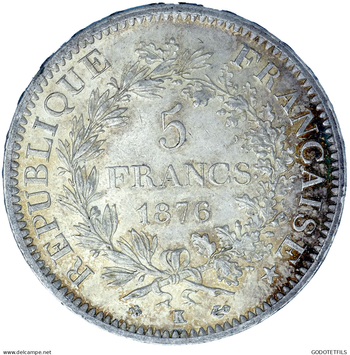 Troisième République- 5 Francs HERCULE - 1876 - Bordeaux - 5 Francs