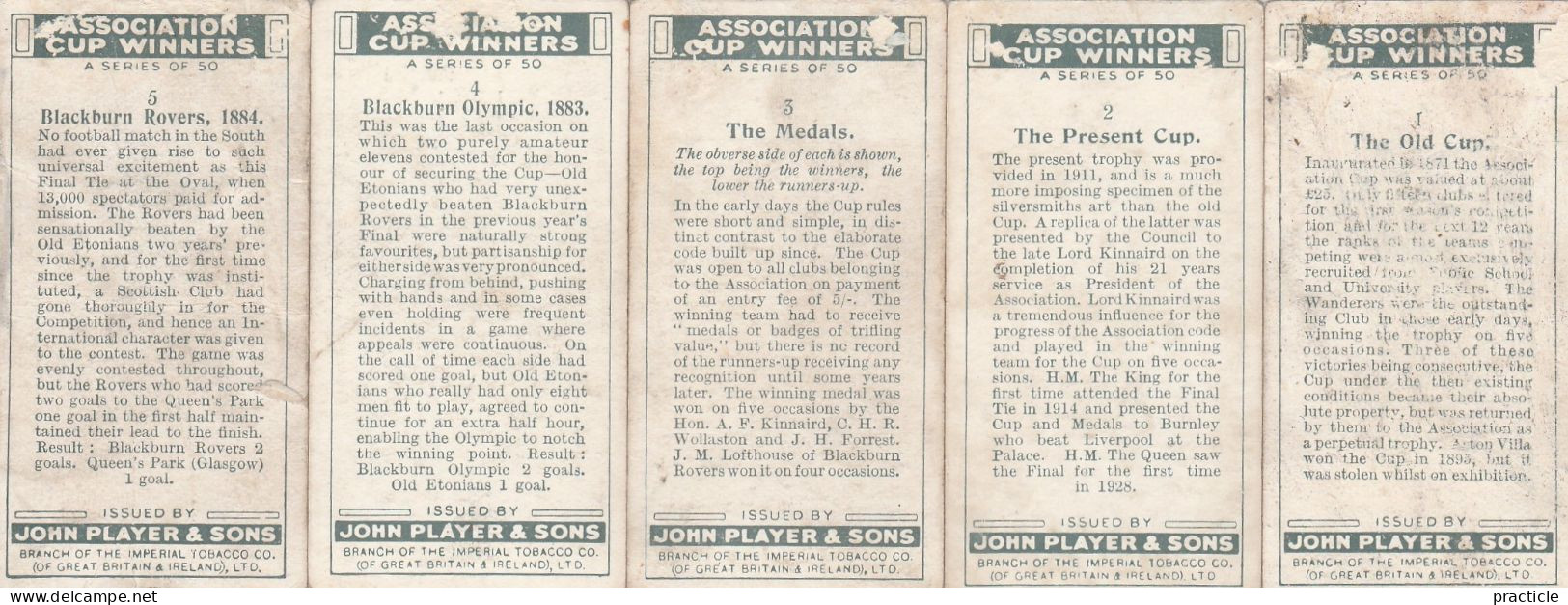 2704 Player’s Cigarettes Association Cup Winners Football Series All Cards Except No 32 39 And 49 - Player's