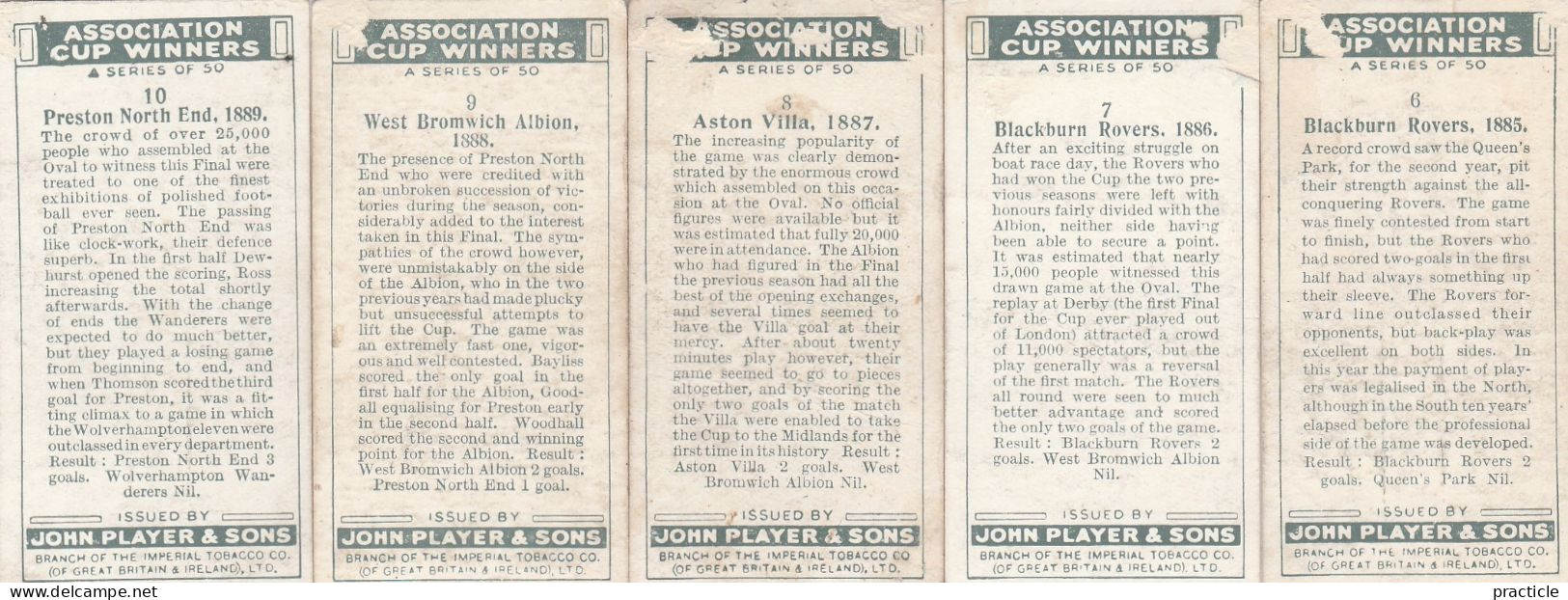 2704 Player’s Cigarettes Association Cup Winners Football Series All Cards Except No 32 39 And 49 - Player's