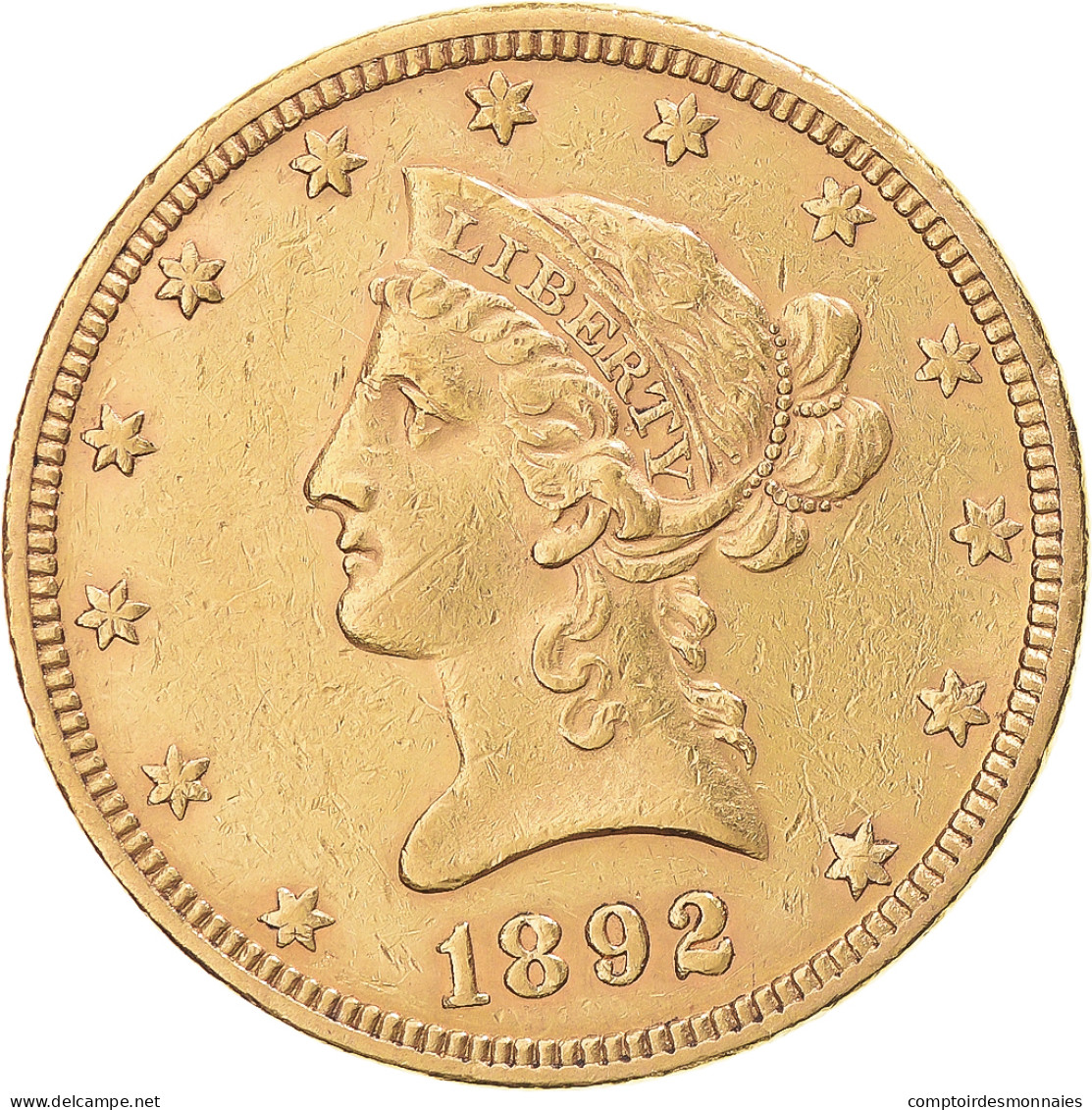 Monnaie, États-Unis, Coronet Head, $10, Eagle, 1892, U.S. Mint, Philadelphie - 10$ - Eagles - 1866-1907: Coronet Head (Tête Couronnée)