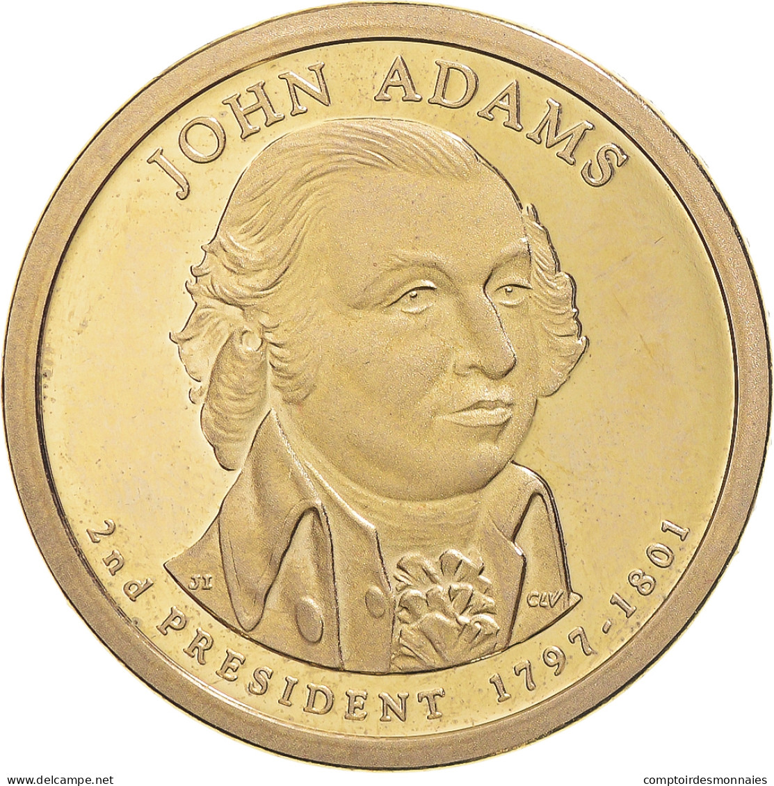 Monnaie, États-Unis, John Adams, Dollar, 2007, U.S. Mint, San Francisco, Proof - 2007-…: Presidents