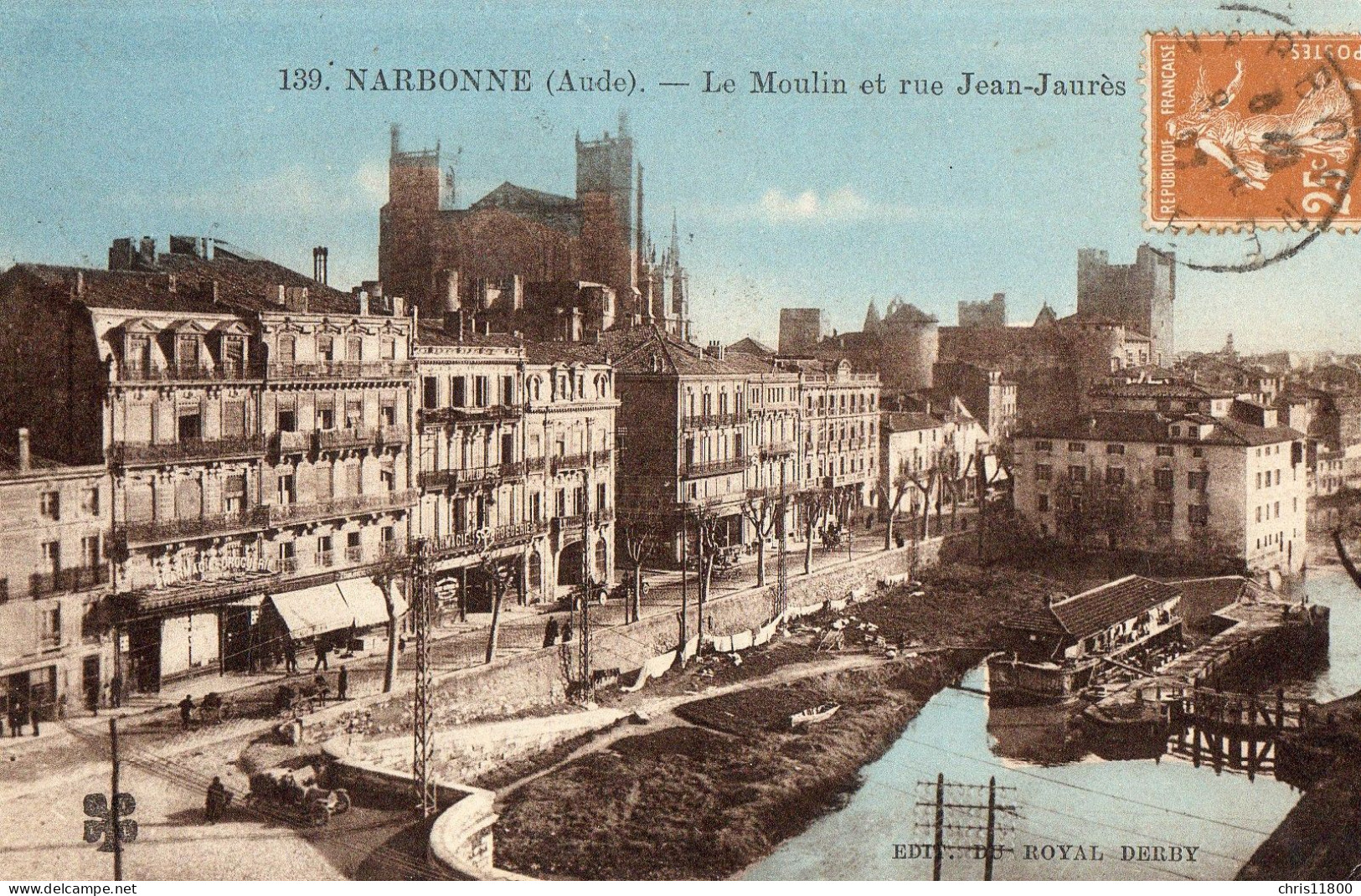 CPA  - 11 - NARBONNE - Le Moulin Et Rue Jean-Jaurès - Bram