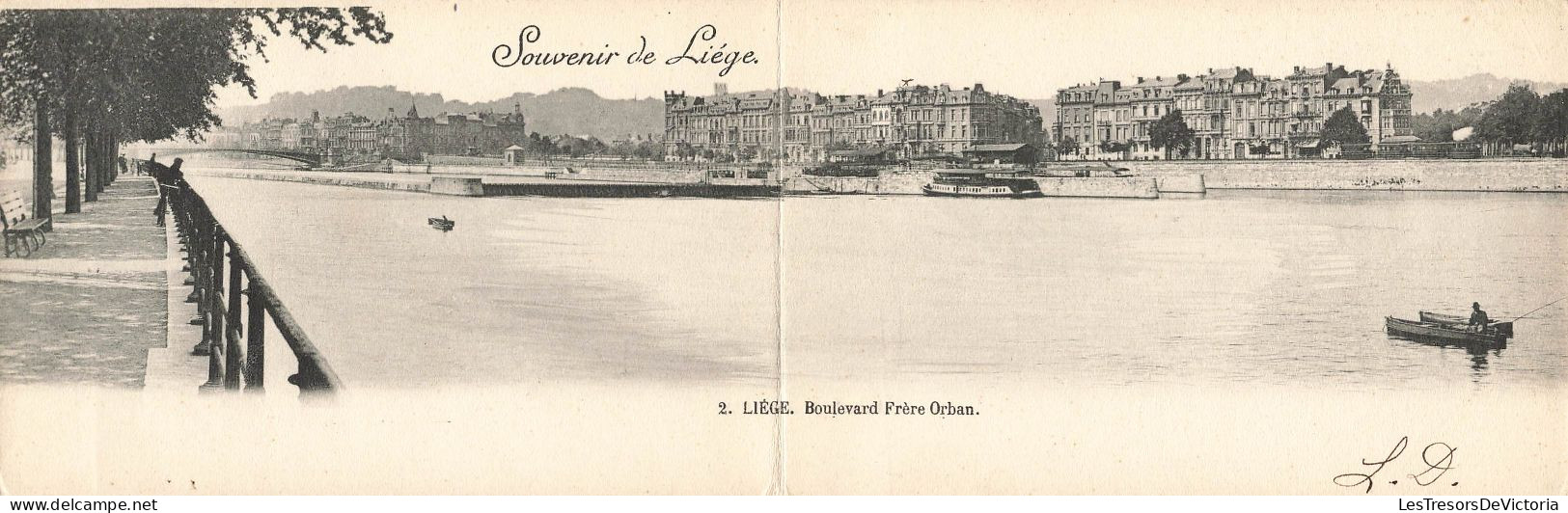 Belgique - Souvenir De Liège - Boulevard Frère Orban  - Double Carte - Carte Postale Ancienne - Liege