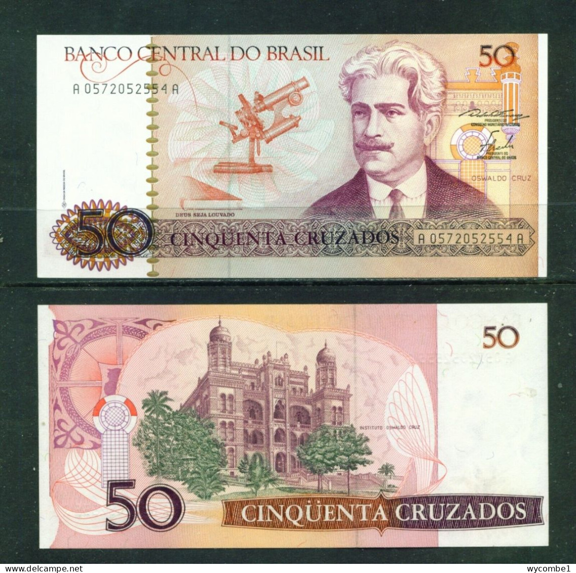 BRASIL  -  1986 50 Cruzados  UNC  Banknote - Brésil