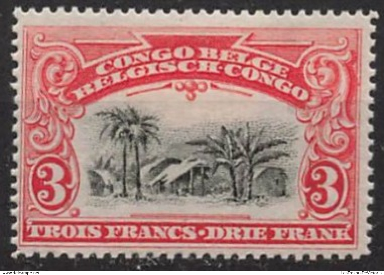 Congo Belge - 1910 - COB 61*3F Rouge - Bilingue - Cote 23 - Neufs