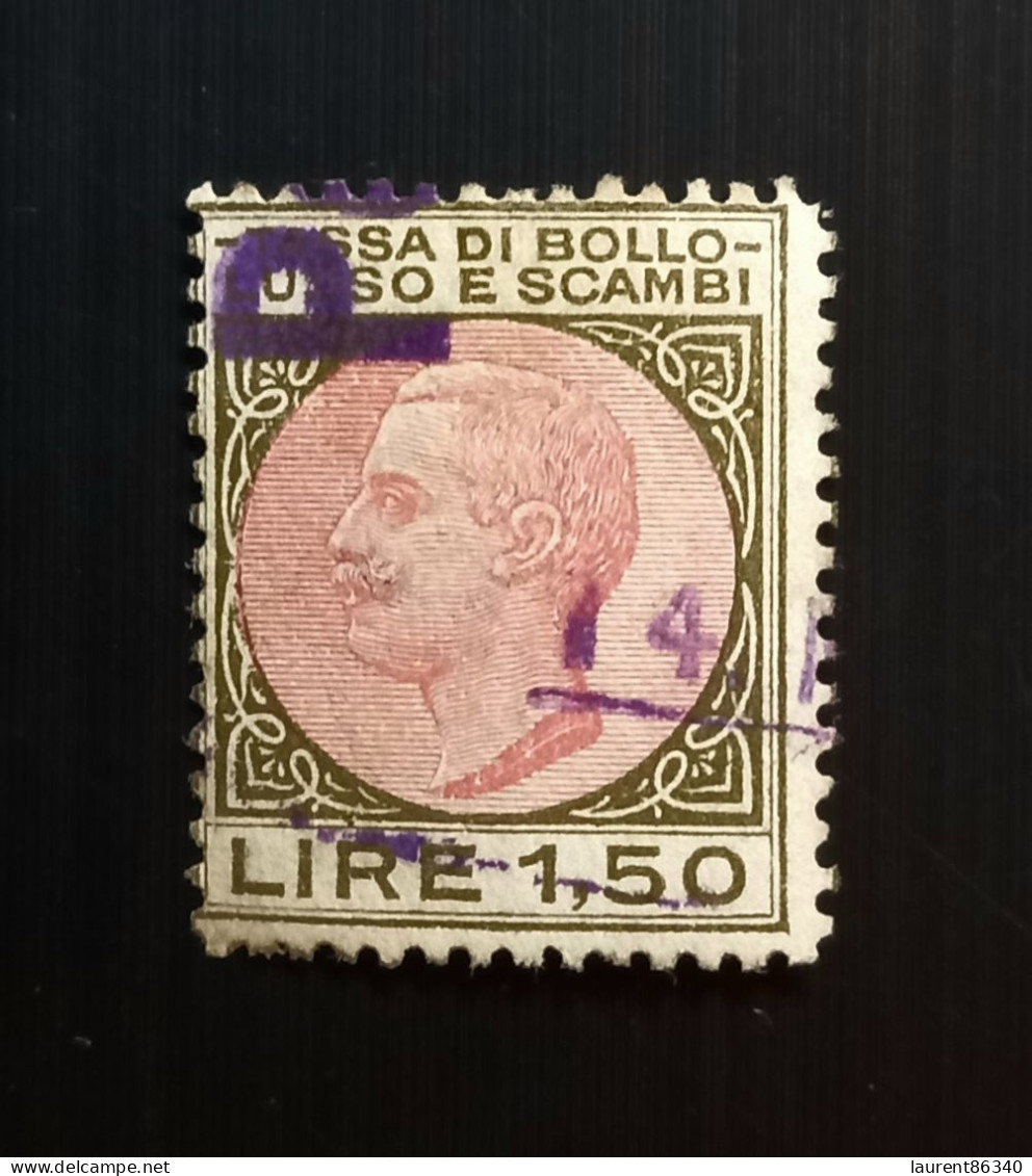 Italie 1906 1909 King Victor Emmanuel III - Tassa Di Bollo Lusso E Scambi – 1,50L Used - Strafport