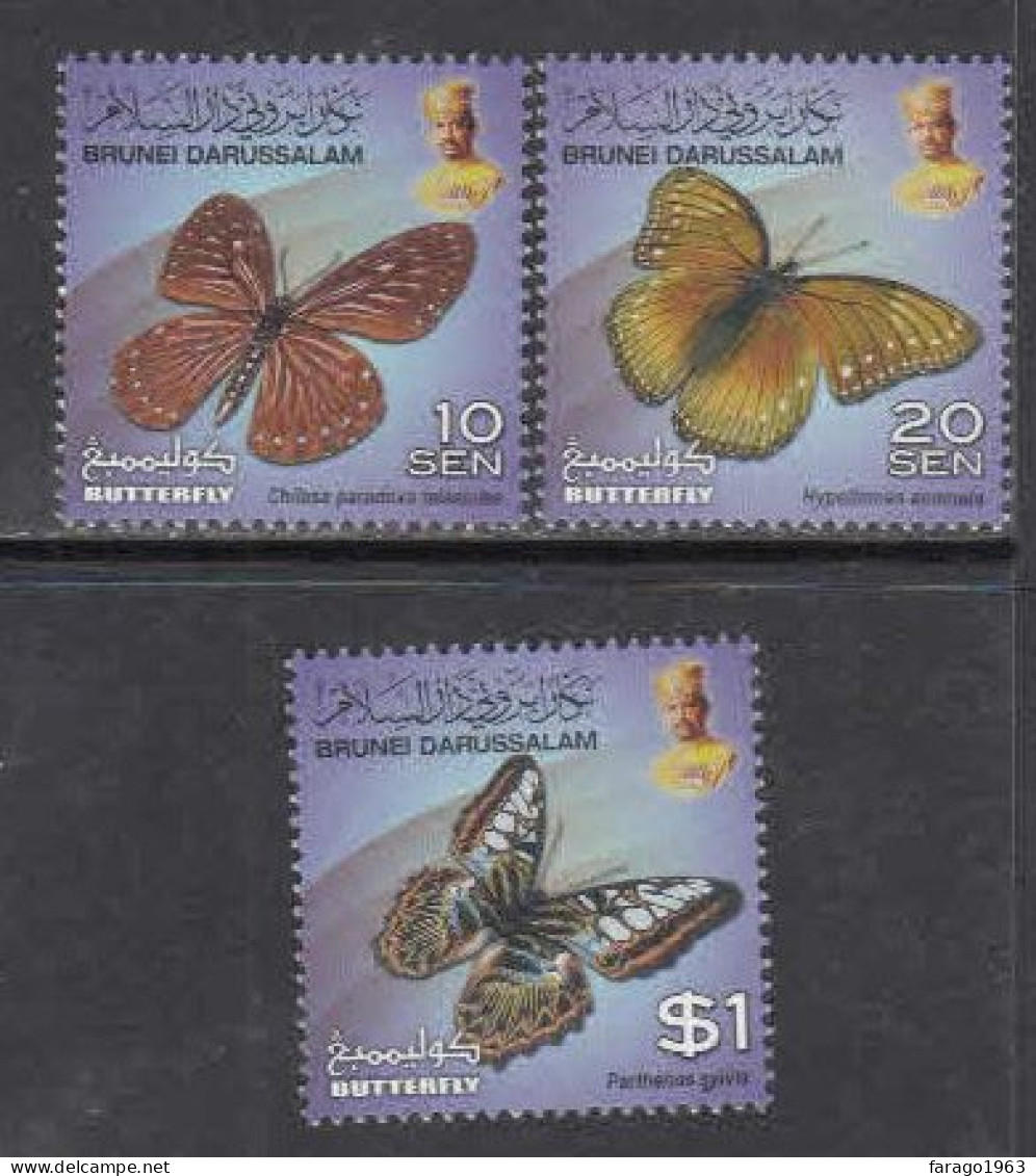 2014 Brunei  Butterflies Complete Set Of 3 MNH - Brunei (1984-...)