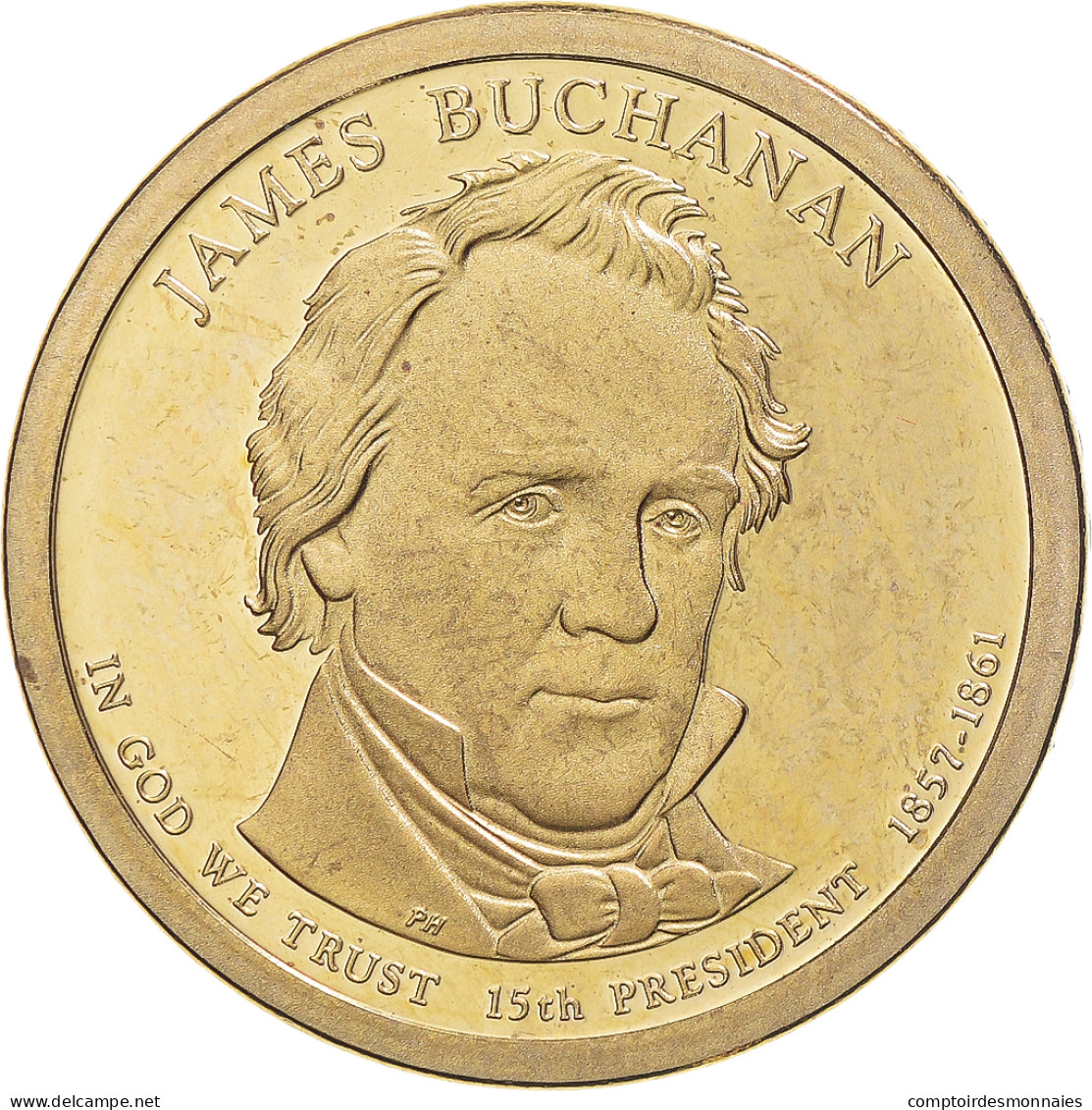 Monnaie, États-Unis, James Buchanan, Dollar, 2010, U.S. Mint, San Francisco - 2007-…: Presidents