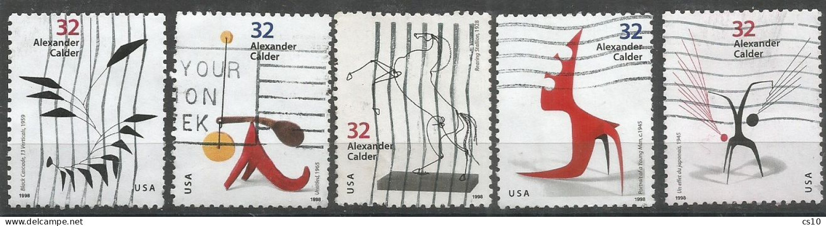 USA 1998 Alexander Calder - Sculptor SC.# 3198/2002 Cpl 4v Set Used - Bandes & Multiples