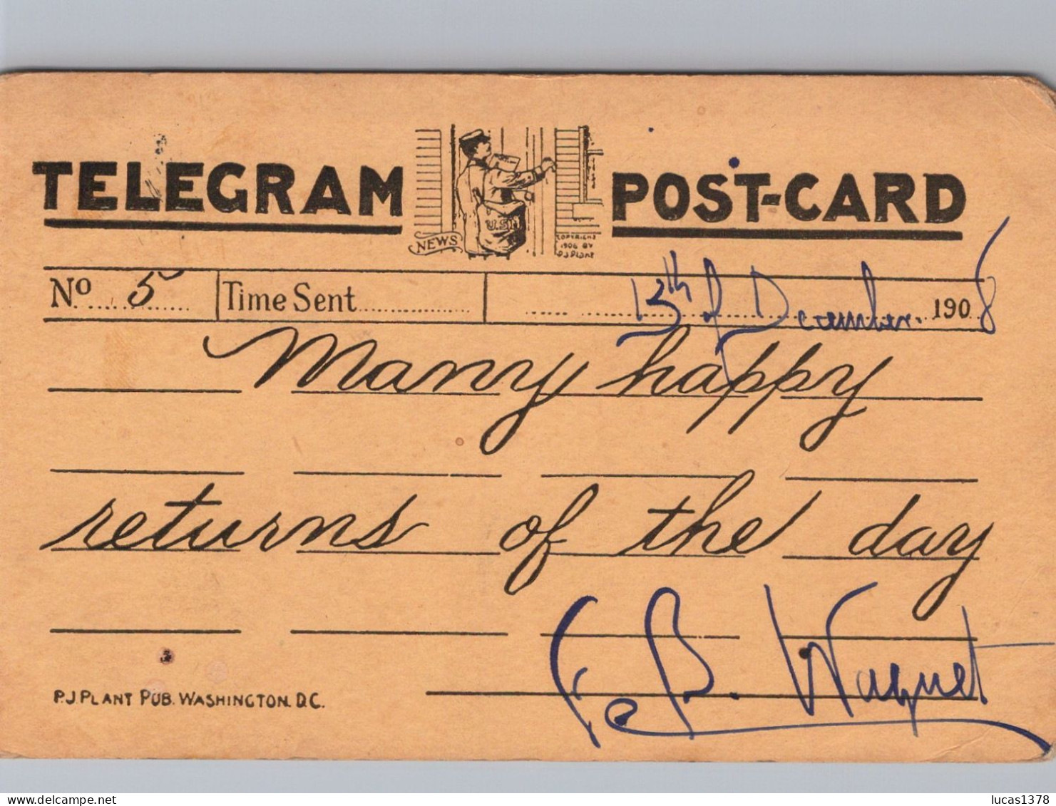 VILLEPLATTE  / RARE TELEGRAM POST CARD 1908 / MARCOPHILIE - Other & Unclassified