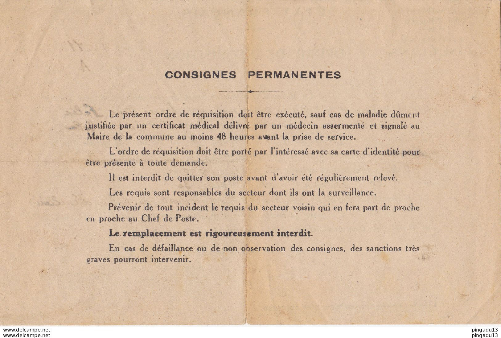 Au Plus Rapide France Etat Français WW2 Oullins Rhône Ordre De Réquisition Transformateurs 31 Octobre 1943 - 1939-45