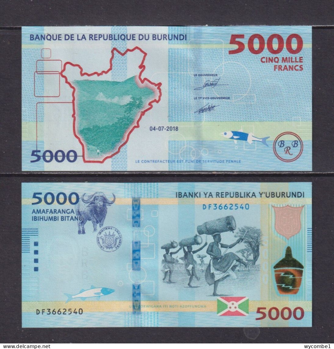 BURUNDI  -  2018 5000 Francs UNC  Banknote - Burundi