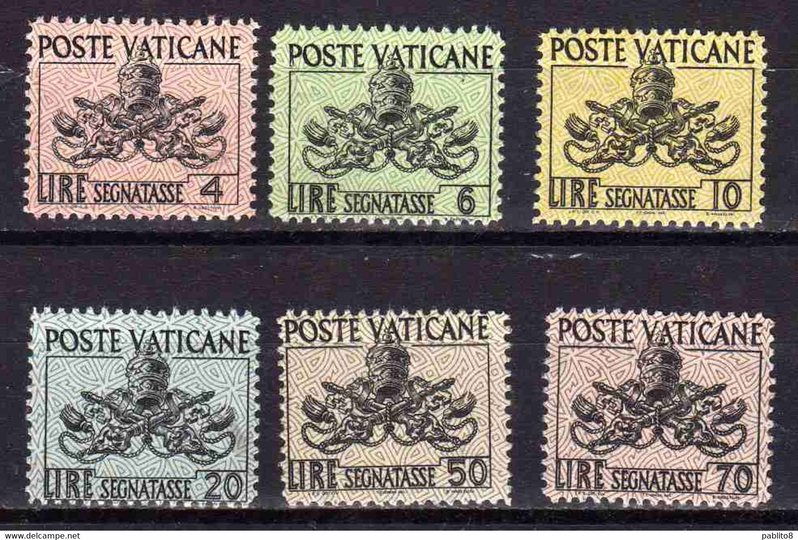 CITTÀ DEL VATICANO VATIKAN VATICAN 1954 TASSE TAXES SEGNATASSE POSTAGE DUE TRIREGNO SERIE COMPLETA COMPLETE SET ** MNH - Taxes