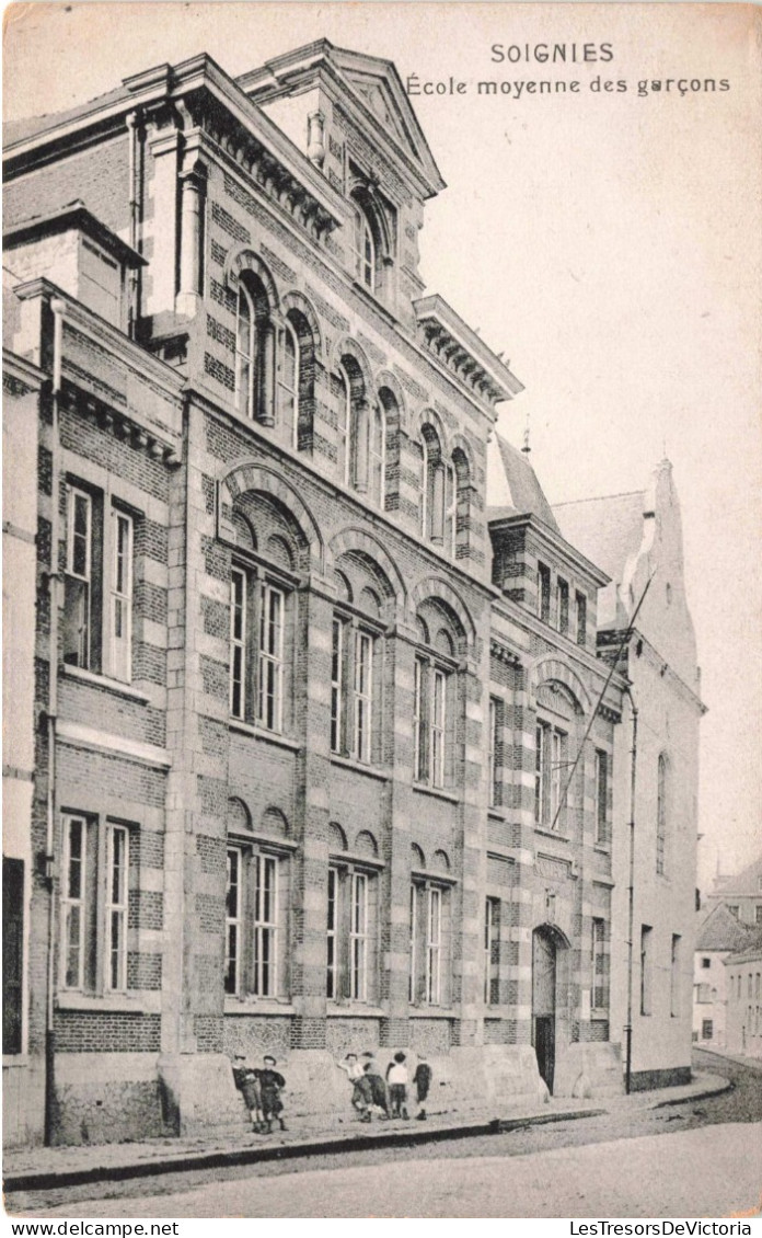 BELGIQUE - Soignies - Ecole Moyenne Des Garçons - Carte Postale Ancienne - Soignies