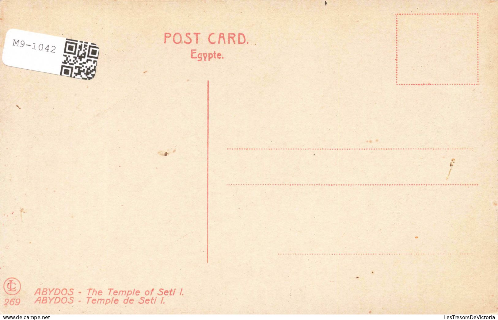 EGYPTE - Abydos - Temple De Seti - Colorisé - Carte Postale Ancienne - Other & Unclassified