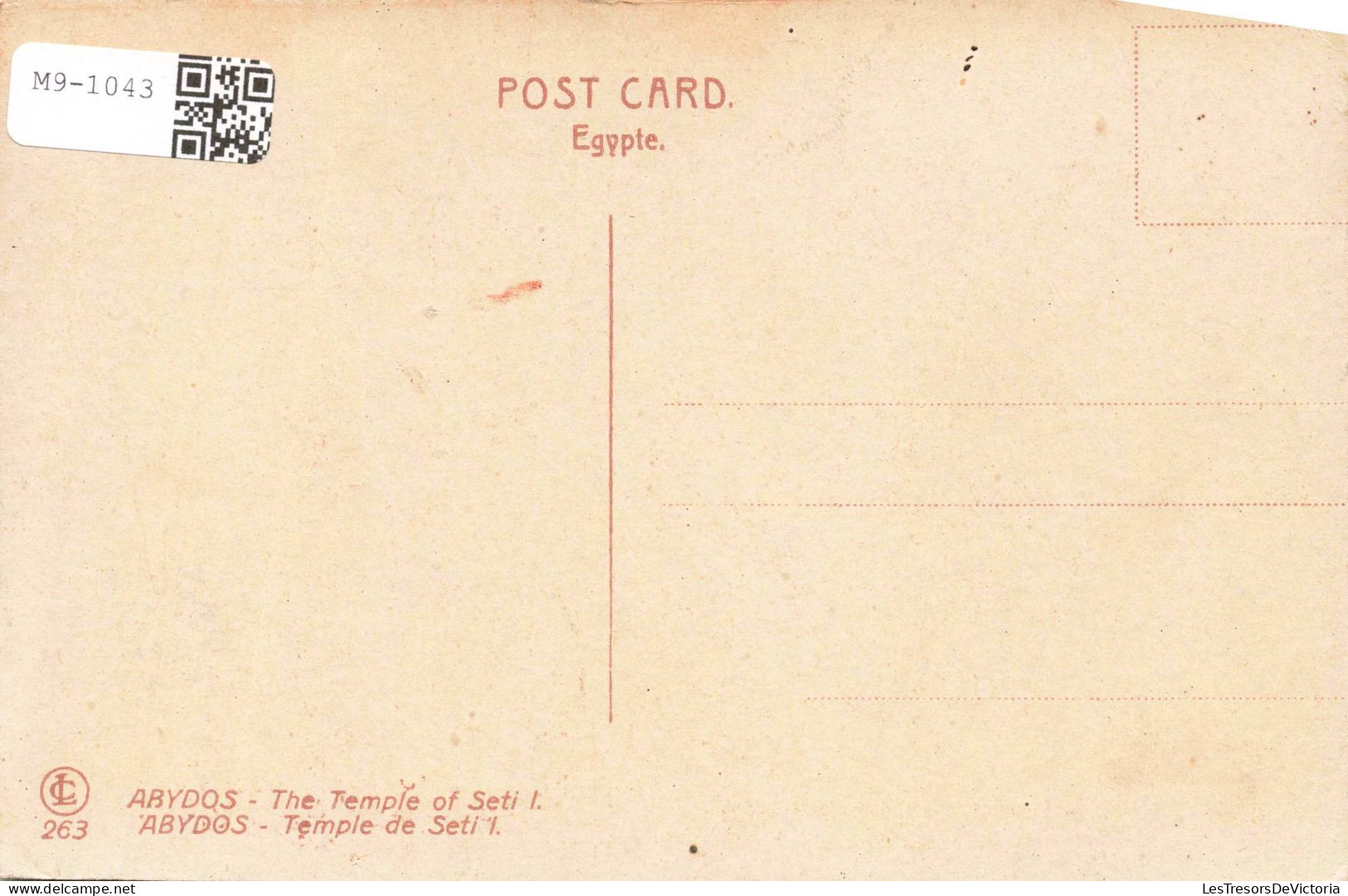 EGYPTE - Abydos - Temple De Seti - Colorisé - Carte Postale Ancienne - Other & Unclassified