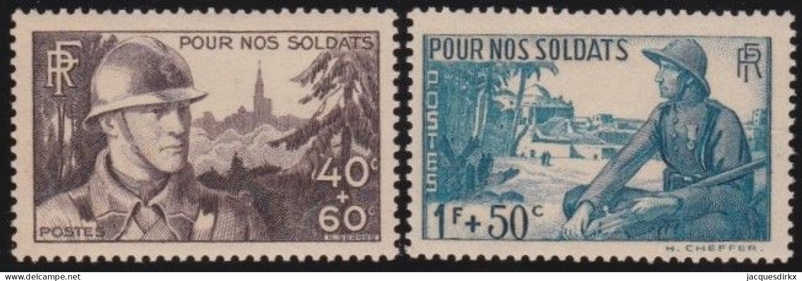 France  .  Y&T   .     451/452   .   **    .    Neuf Avec Gomme Et SANS Charnière - Unused Stamps