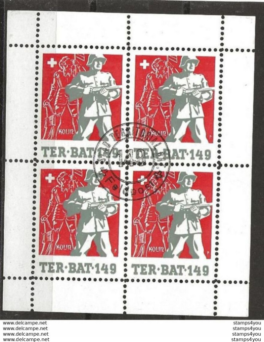 403 - 27 - Bloc De 4 Timbres  "Ter.Bat. 149"  Cachet "Feldpost" - Vignettes